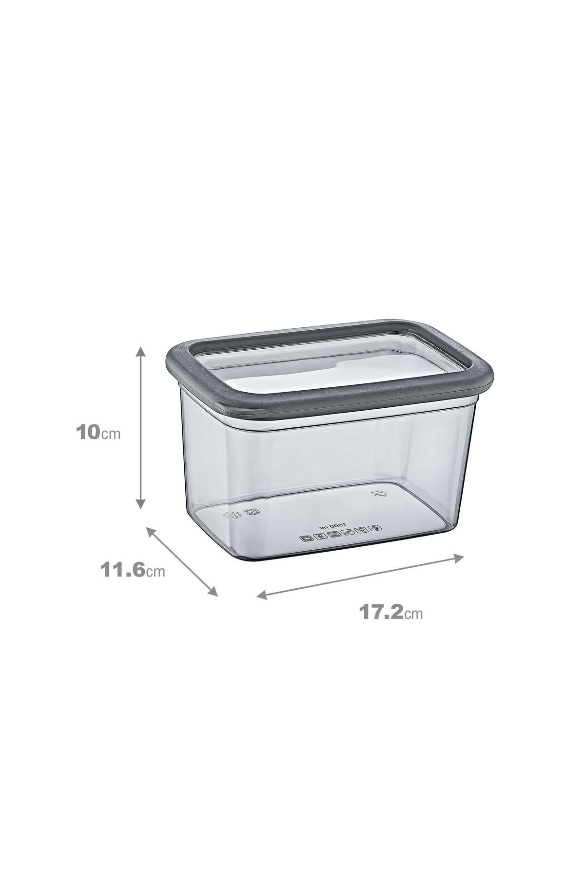 Smartware-Anthracite 1210 ml - Set of 12 Scale Rectangular Storage Containers 3