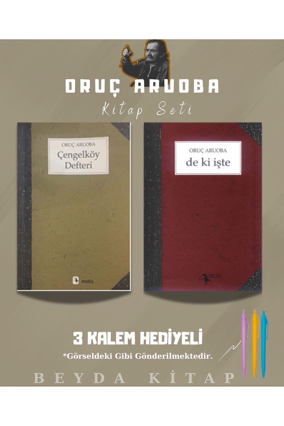 Metis Yayınları Çengelköy Defteri - De ki İşte - Oruç Aruoba - Kitap Seti - Kalem Hediyeli - ORCARBA