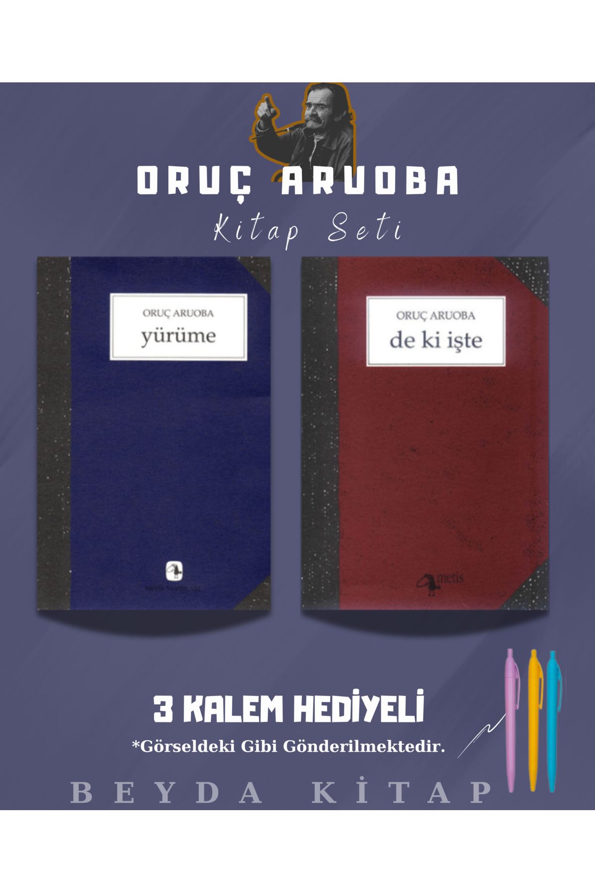 Metis Yayınları Yürüme - De ki İşte - Oruç Aruoba - Kitap Seti - Kalem Hediyeli - ORCARBA - SİRRHL1