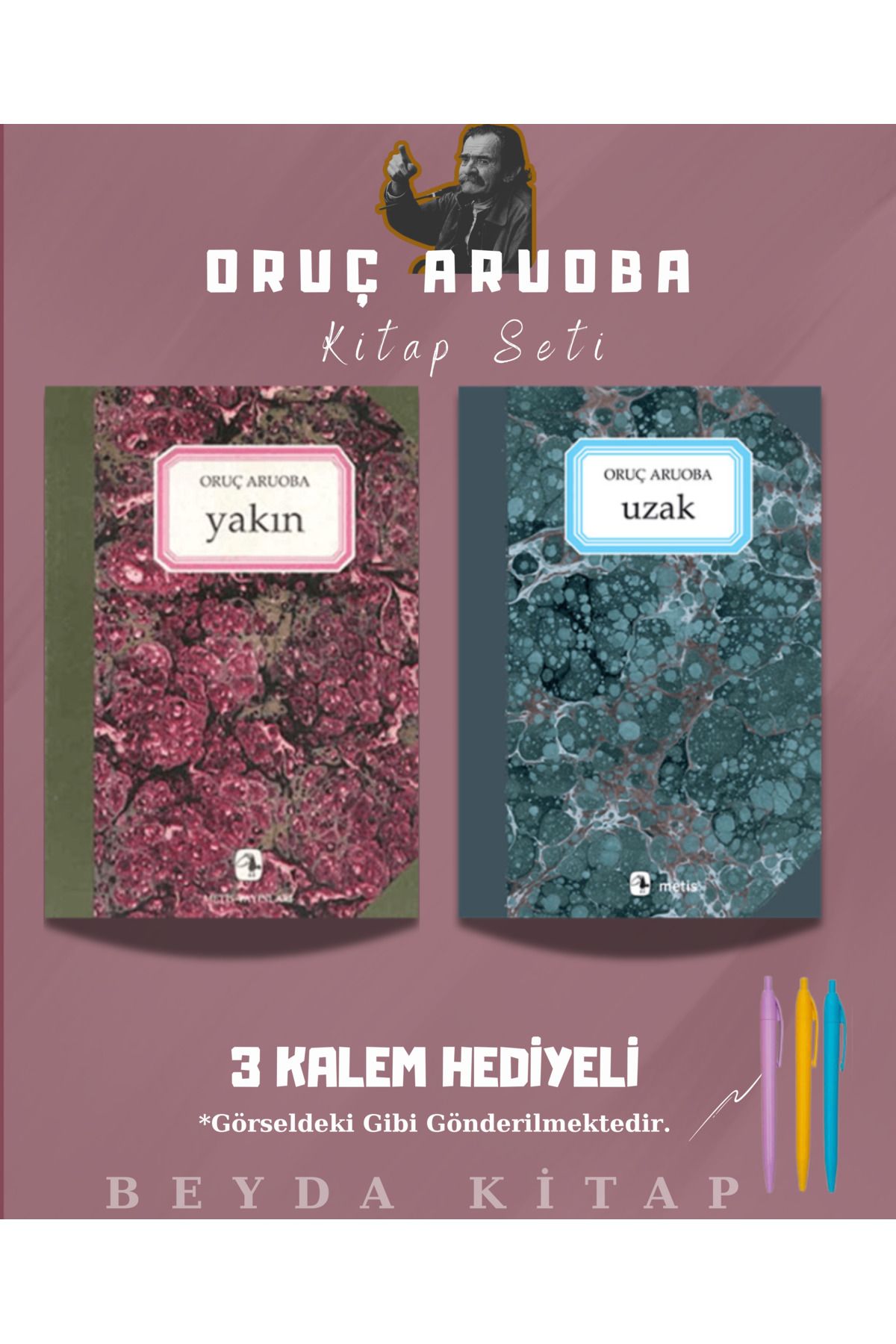Metis Yayınları Yakın - Uzak - Oruç Aruoba - Kitap Seti - Kalem Hediyeli - ORCARBA