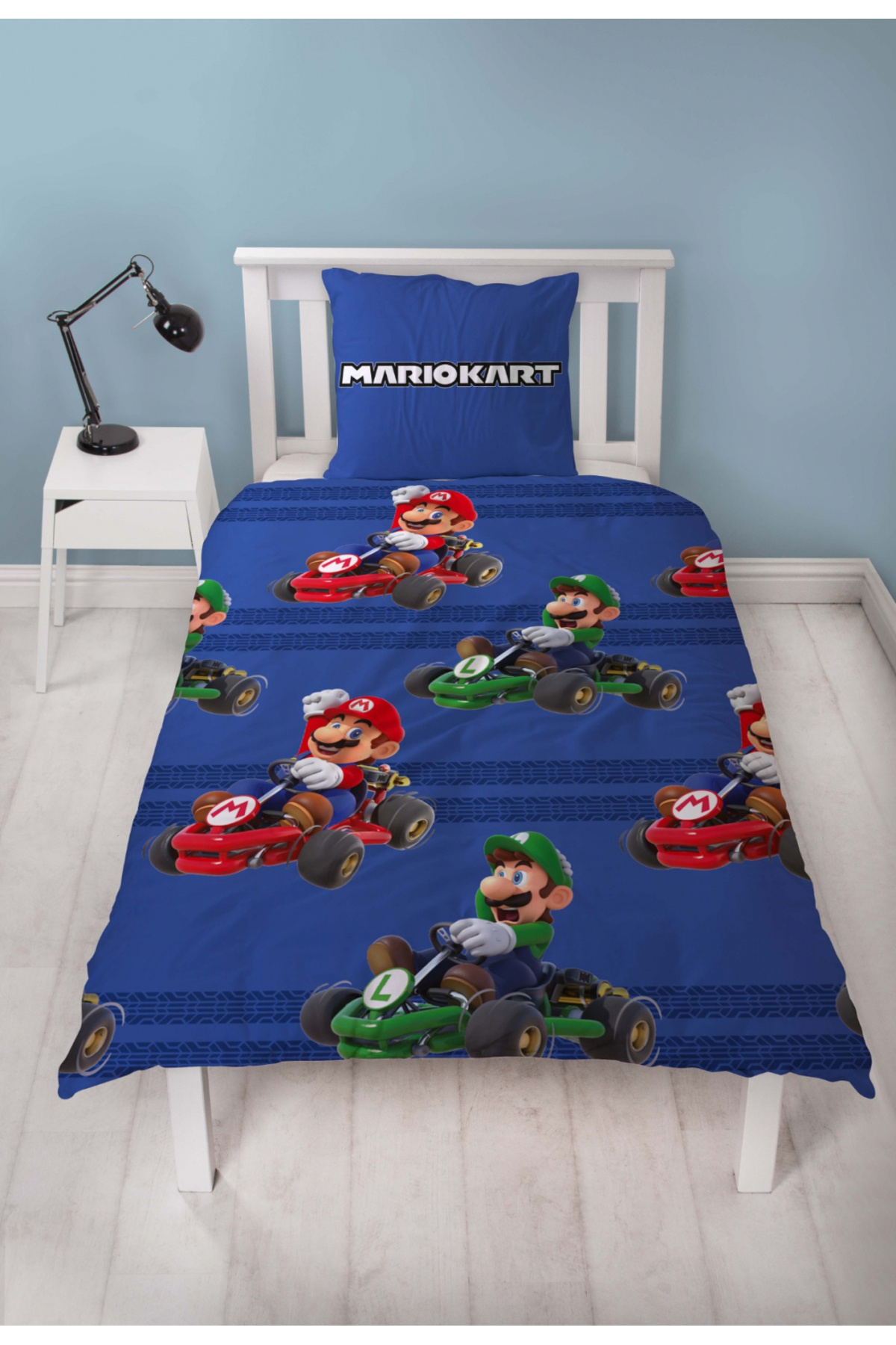 Disney-2-piece bedding set, Duvet cover, 140x200 cm, pillowcase, 60x70 cm, Multicolor, Super Mario 3