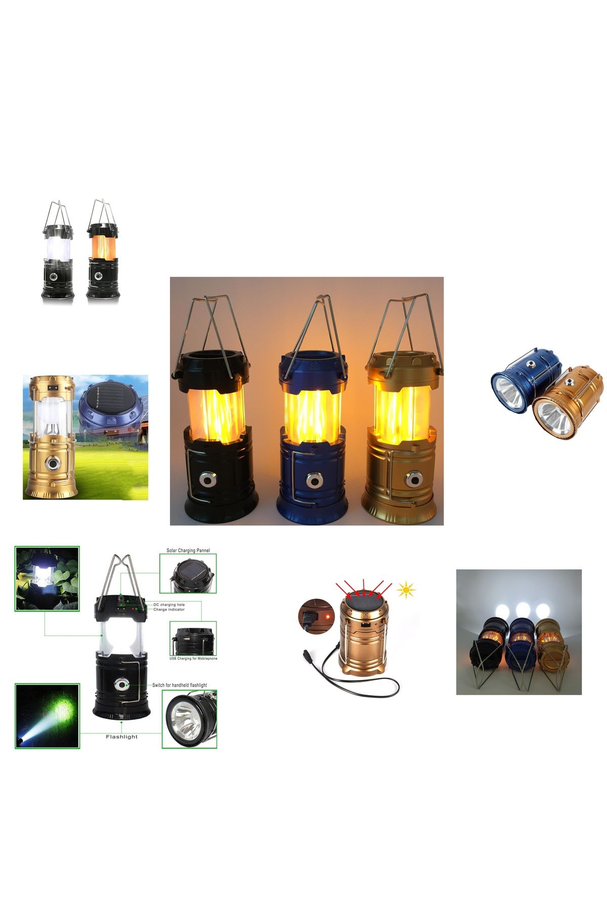 STOREMAX OZN Solar Şarj Edilebilir Çok Fonksiyonlu Kamp Lambası Işıldak Powerbank OZNstre 1094633