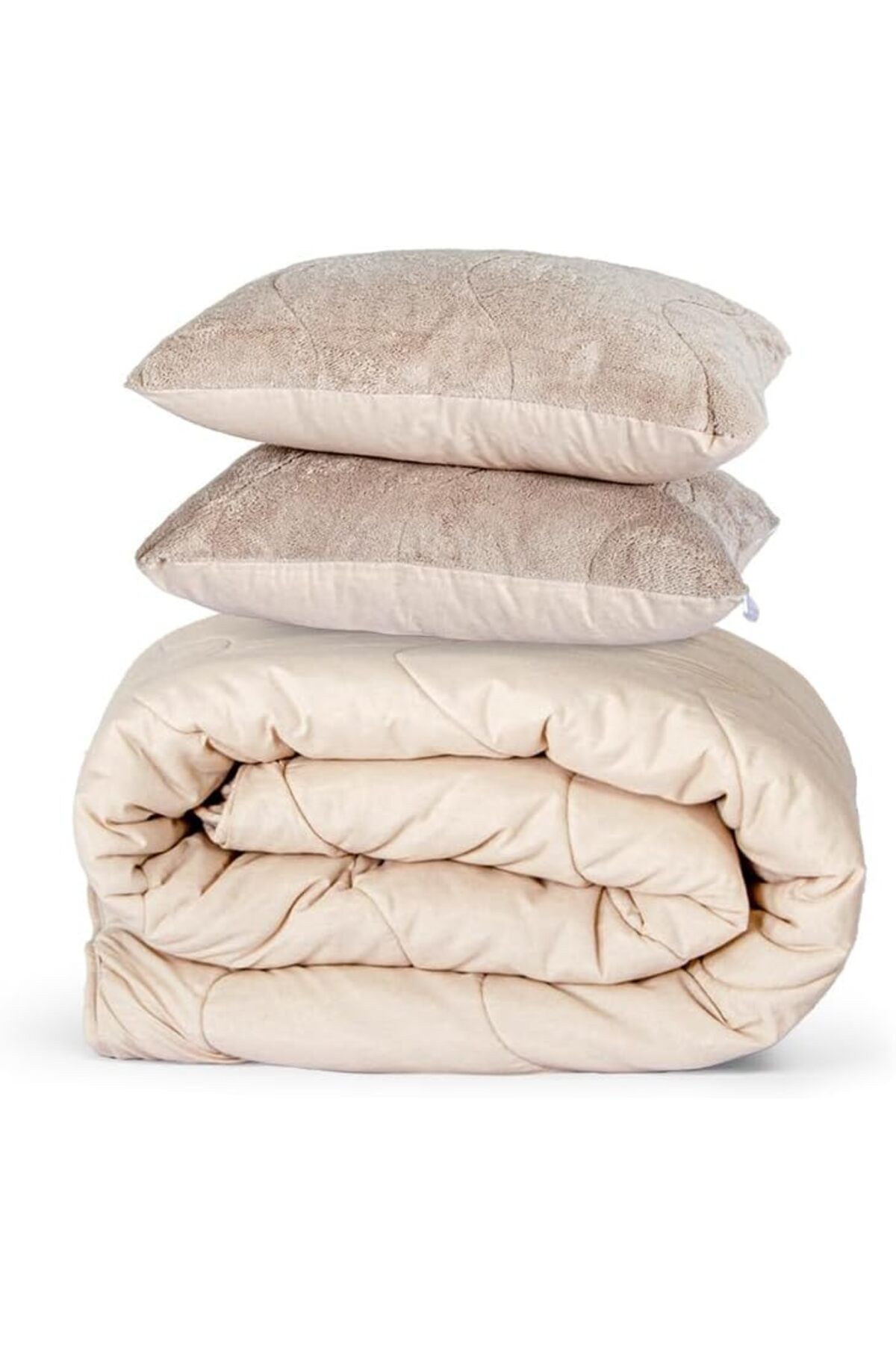 LUXE Home Bedding Welsoft Kapuçino Yorgan Seti Tek Kişilik (1adet Silikon Yastık ve Kılıfı hedıye