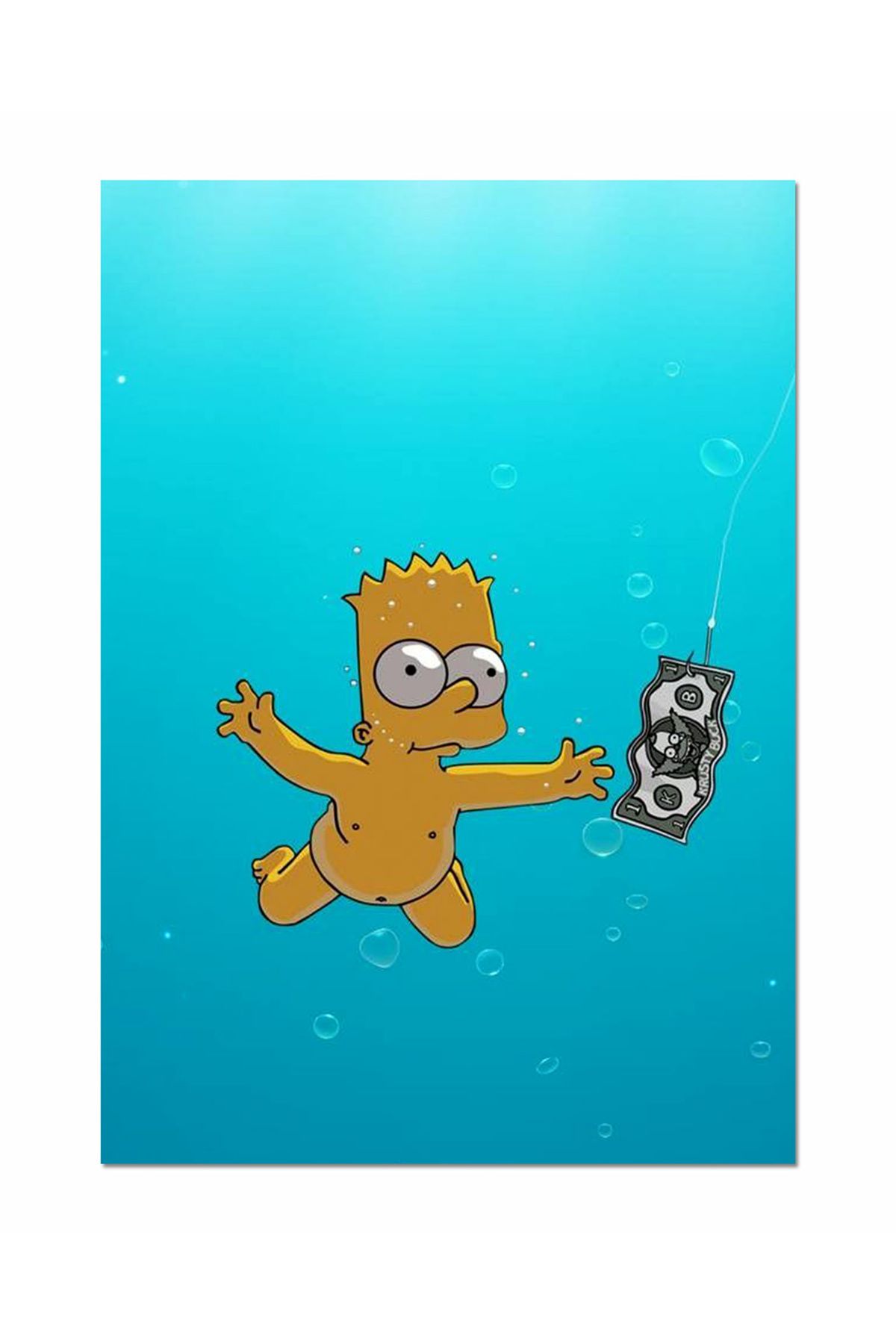 Ayabak Metal Poster Bart Simpson - Dikey Dekoratif Metal Poster - Hediyelik Metal Poster