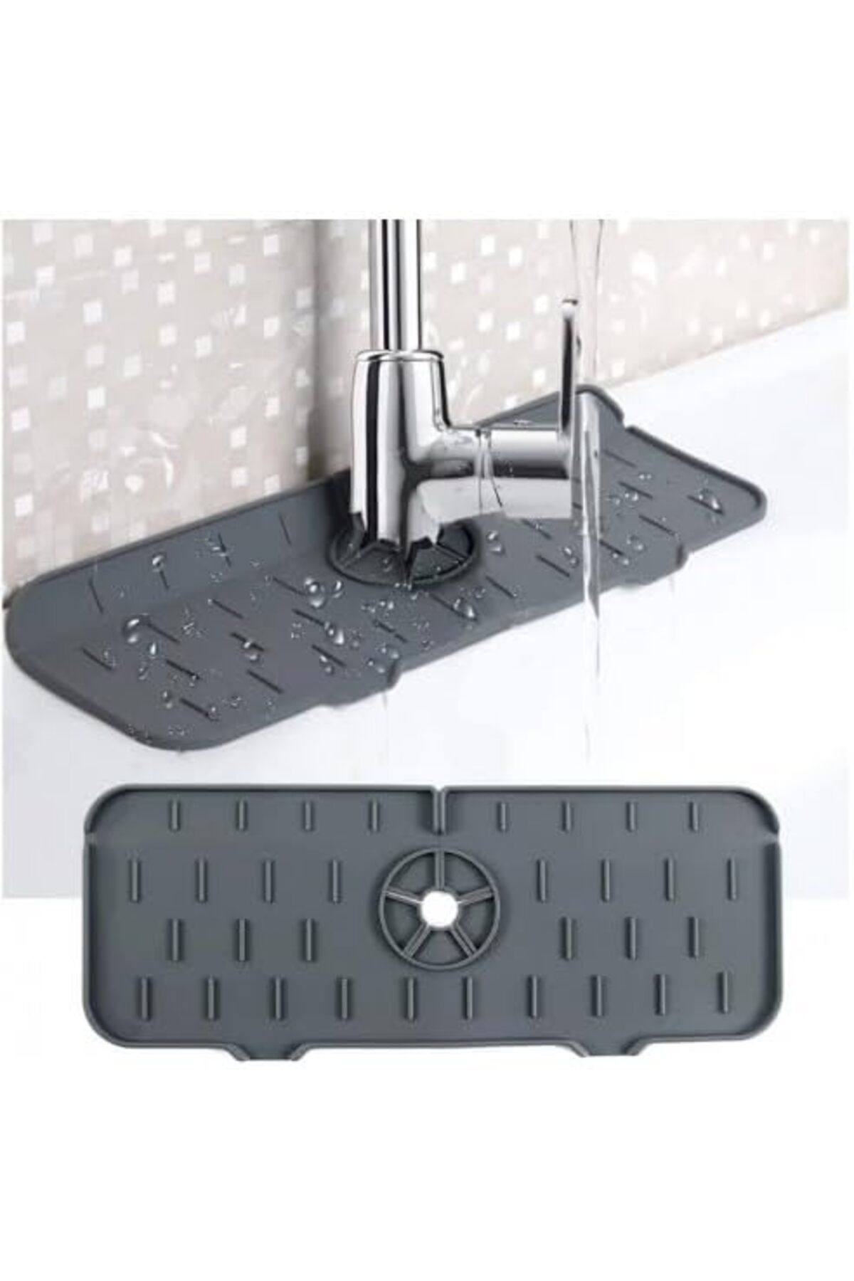 STOREMAX Rom Su Engelleyici Mutfak, Banyo, Lavabo Kenarı Silikon Matı, Sıçrama Engelleme Matı Romshp 106