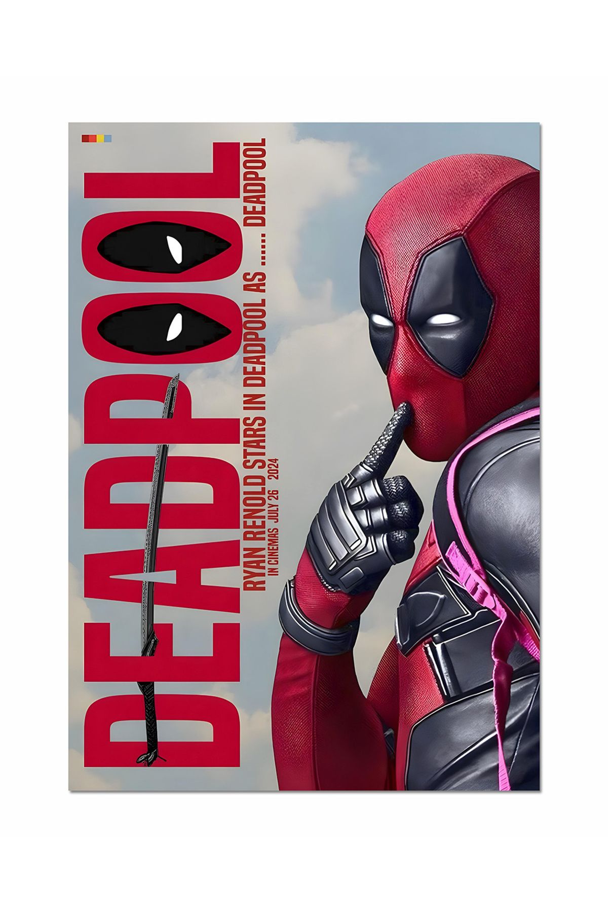 Ayabak Metal Poster DeadPool - Dikey Dekoratif Metal Poster - Metal Poster