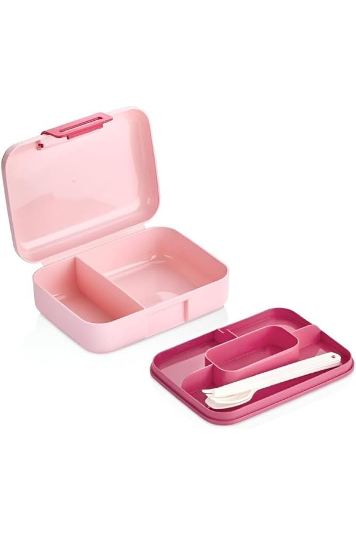 LUXE Home 2 Katlı 1.6 Litre 3 Bölmeli Bento Öğle Yemeği Kutusu, Çatal Bıçak Kaşık Hediyeli, BP