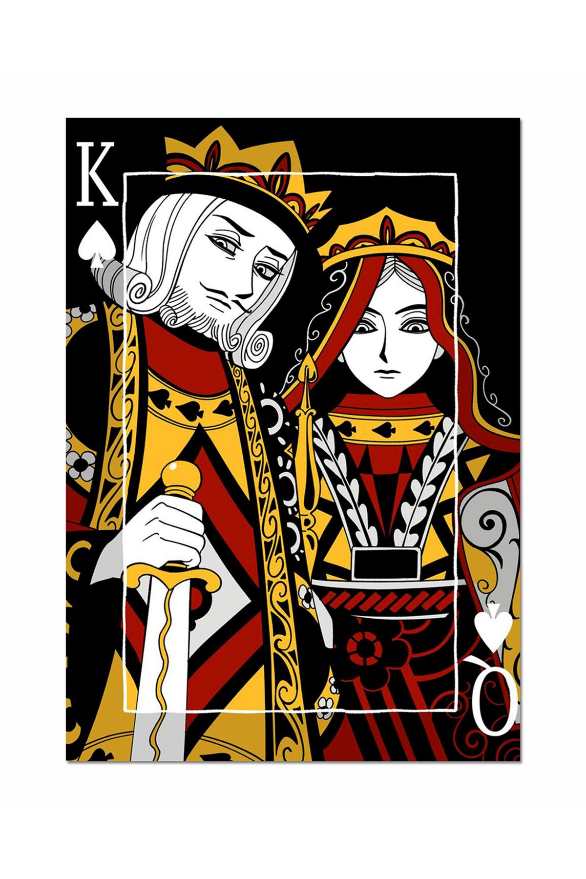 Ayabak Metal Poster İskambil Kartı - Dikey Dekoratif Metal Poster - Hediyelik Metal Poster