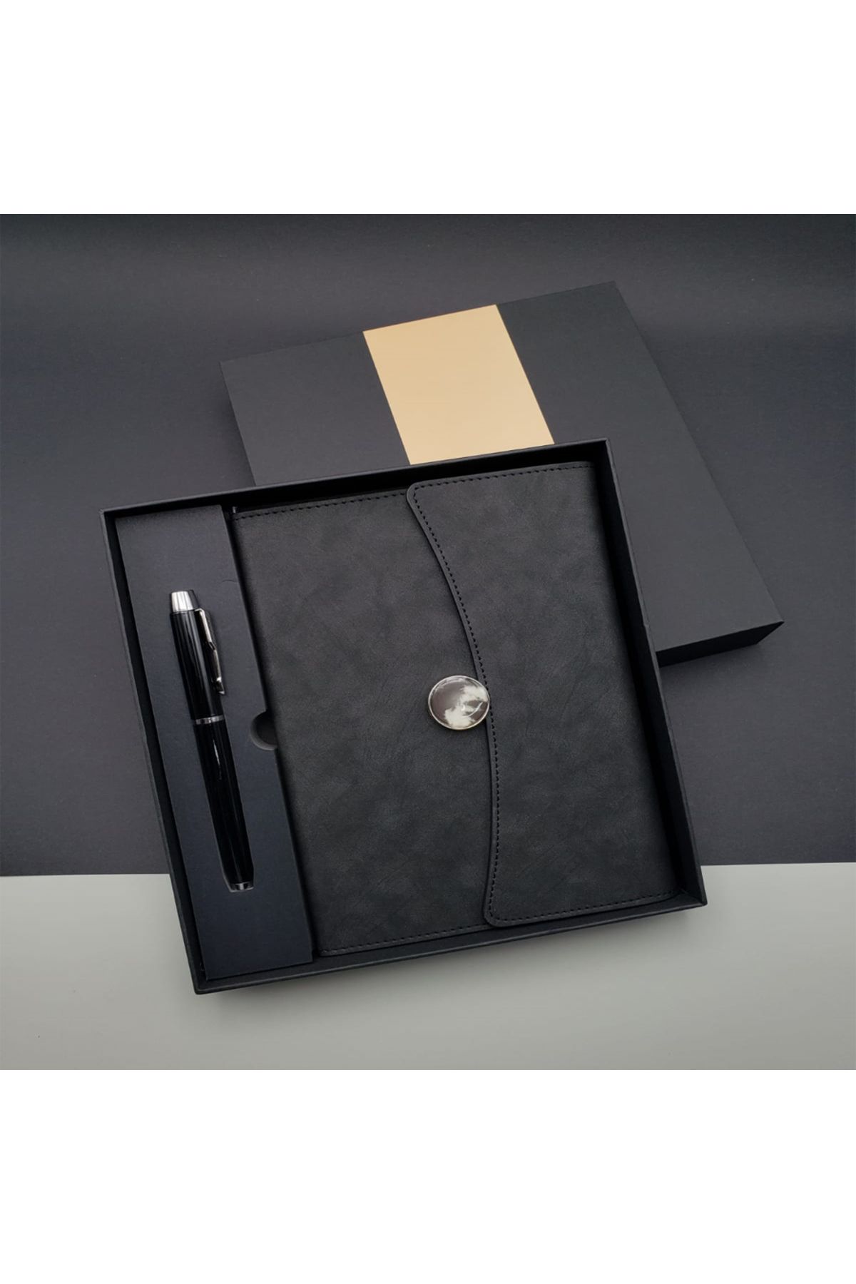 KfksStore Promosyon Defter Kalem Seti Siyah Renk