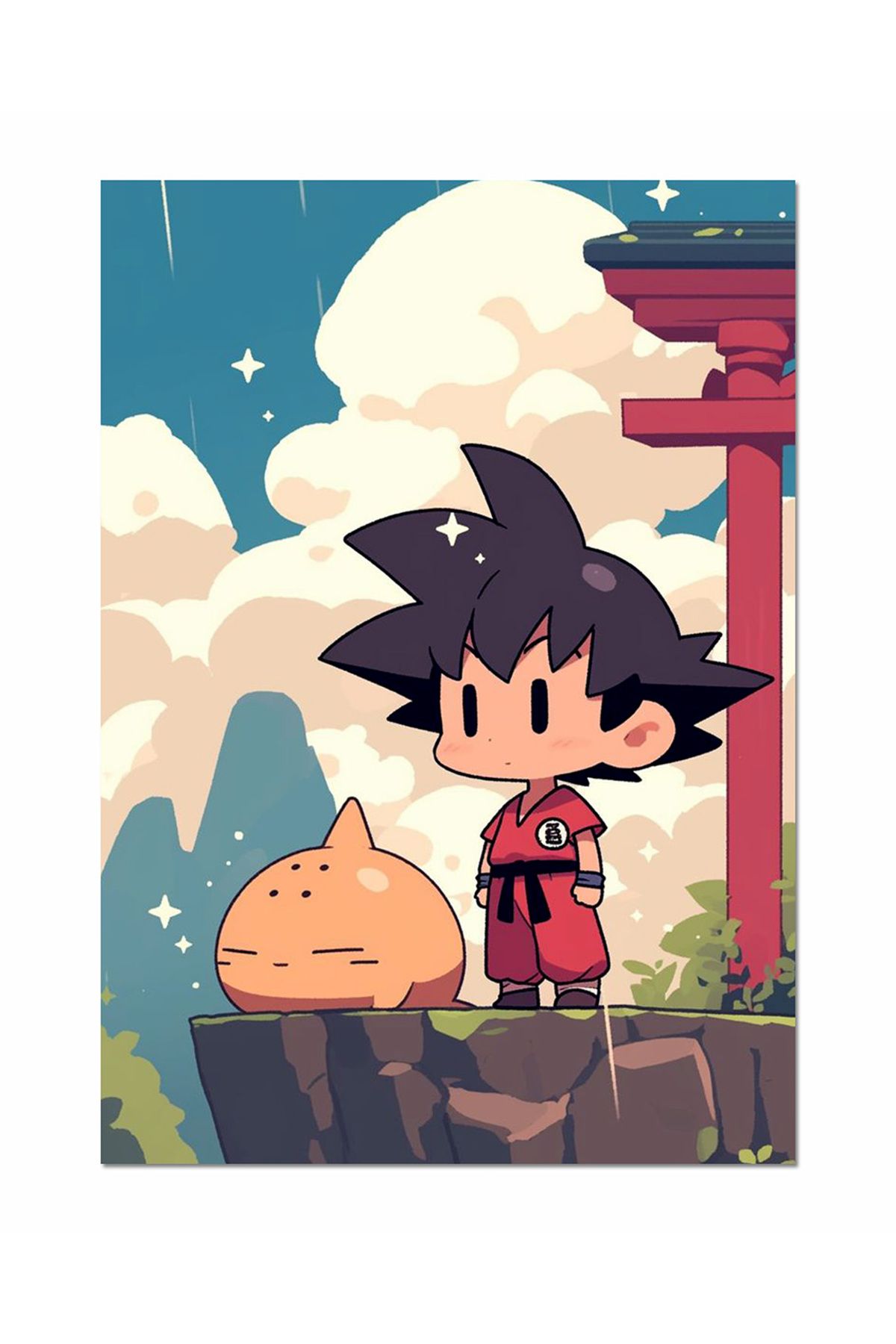 Ayabak Metal Poster Anime Son Goku - Dikey Dekoratif Metal Poster - Hediyelik Metal Poster