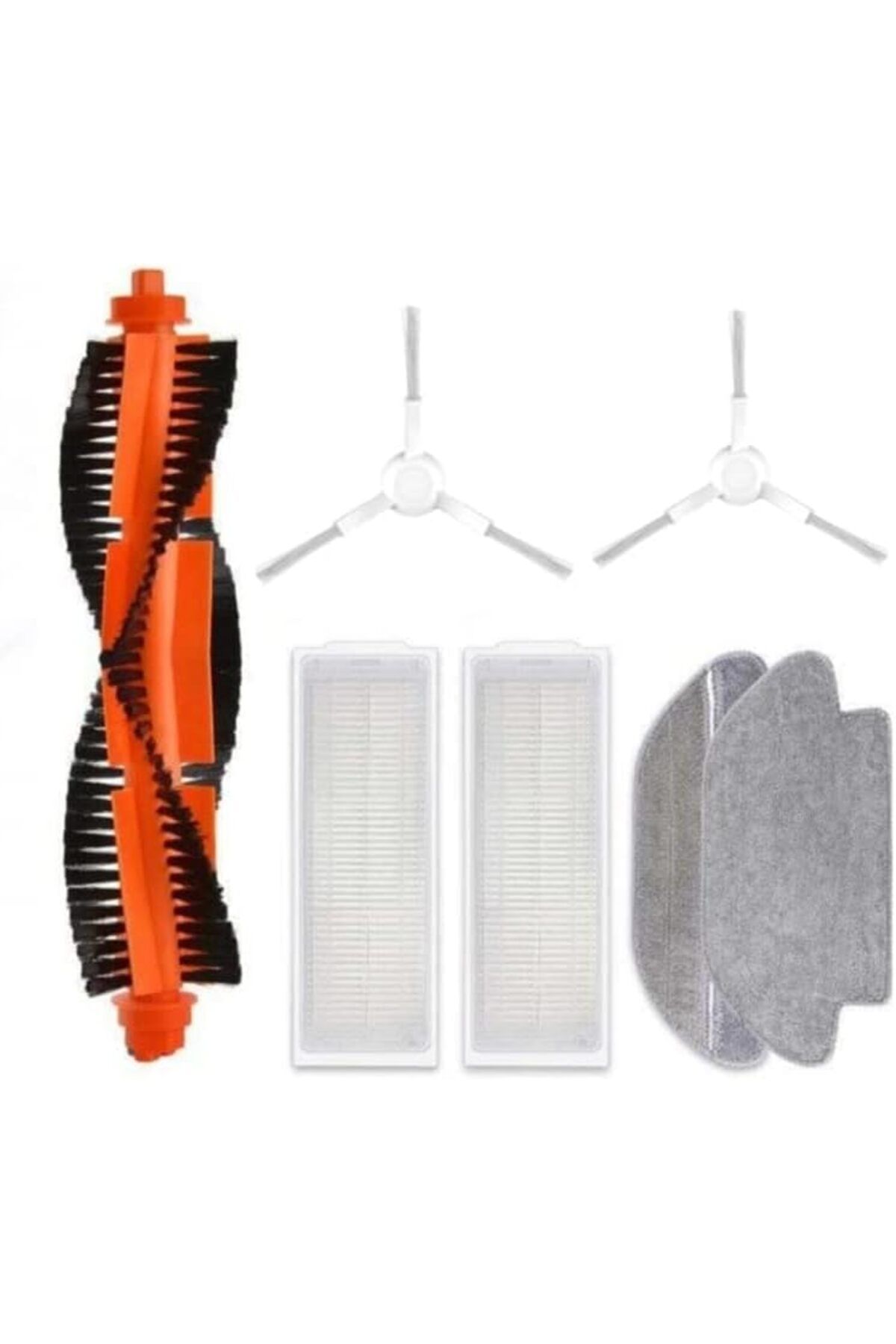 LUXE 7 Parça Vacuum Mop Pro ile Uyumlu Beyaz Yan Fırçalı Ultra Set, Xiaomi Vacuum Mop P Stytj02ym Vi