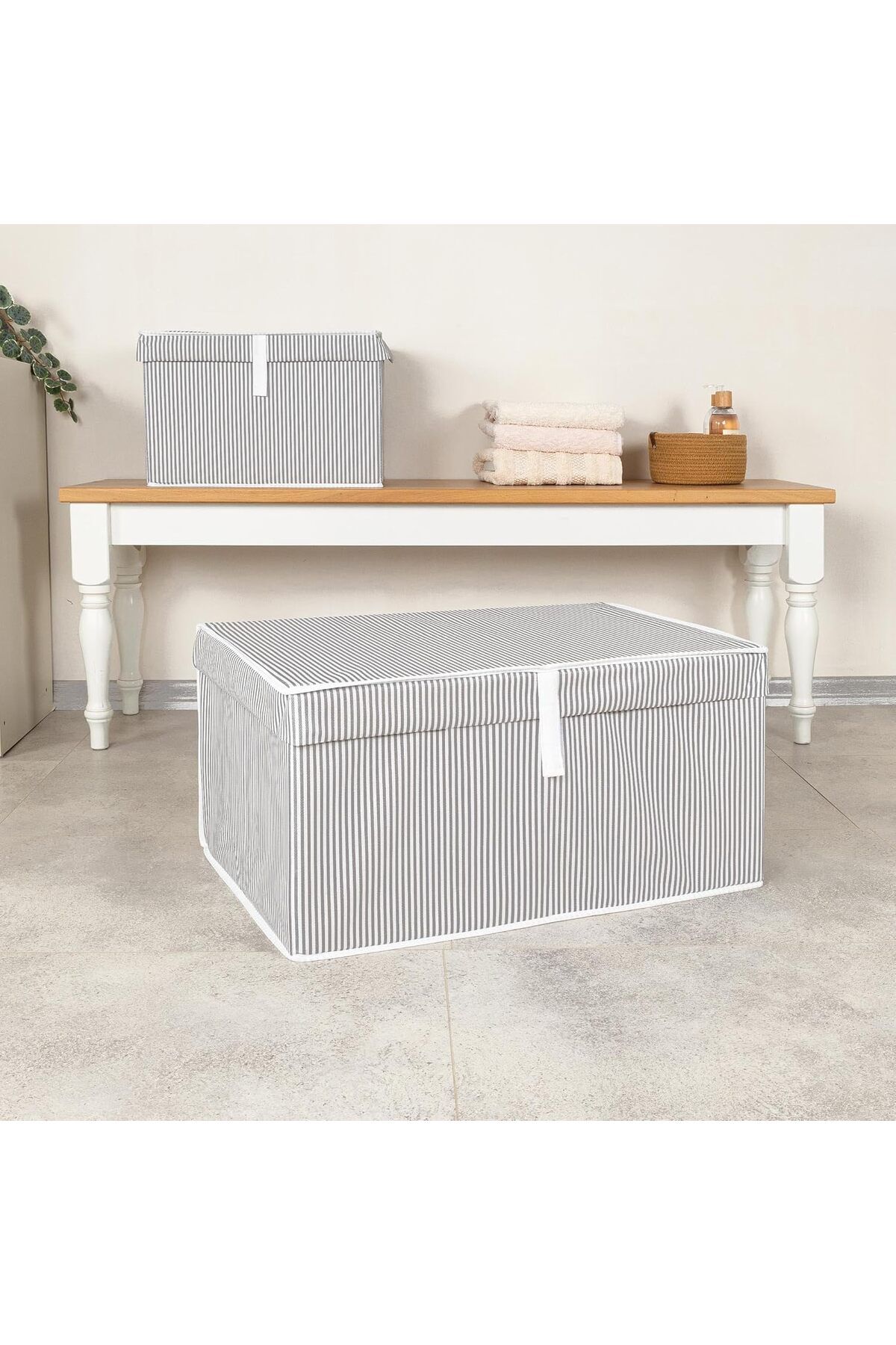 STOREMAX Rom Home Çok Amaçlı Kapaklı Sandık Tipi Hurç Organizer – Büyük Boy Saklama Kutusu – Dola