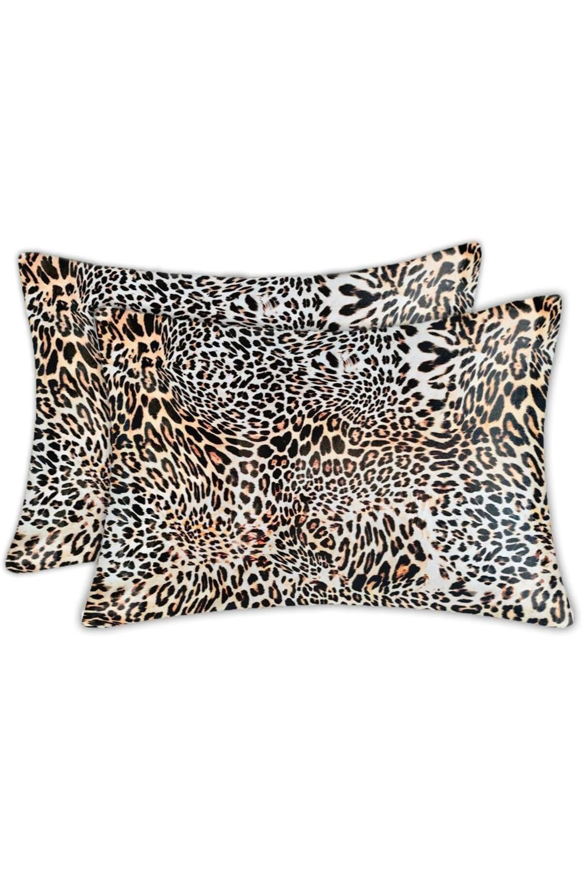 LUXE Yastık Kılıfı%100 Ipek Saten 2 Adet Luxury Yastık Kılıfı Leopar LXSHP 1055529