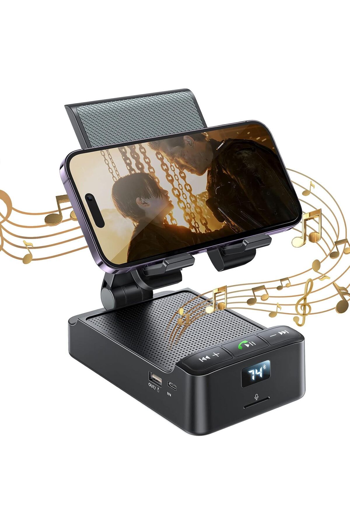 Mu Art Ahşap Mrt Kablosuz Bluetooth Hoparlörlü Cep Telefonu Standı Art 871301