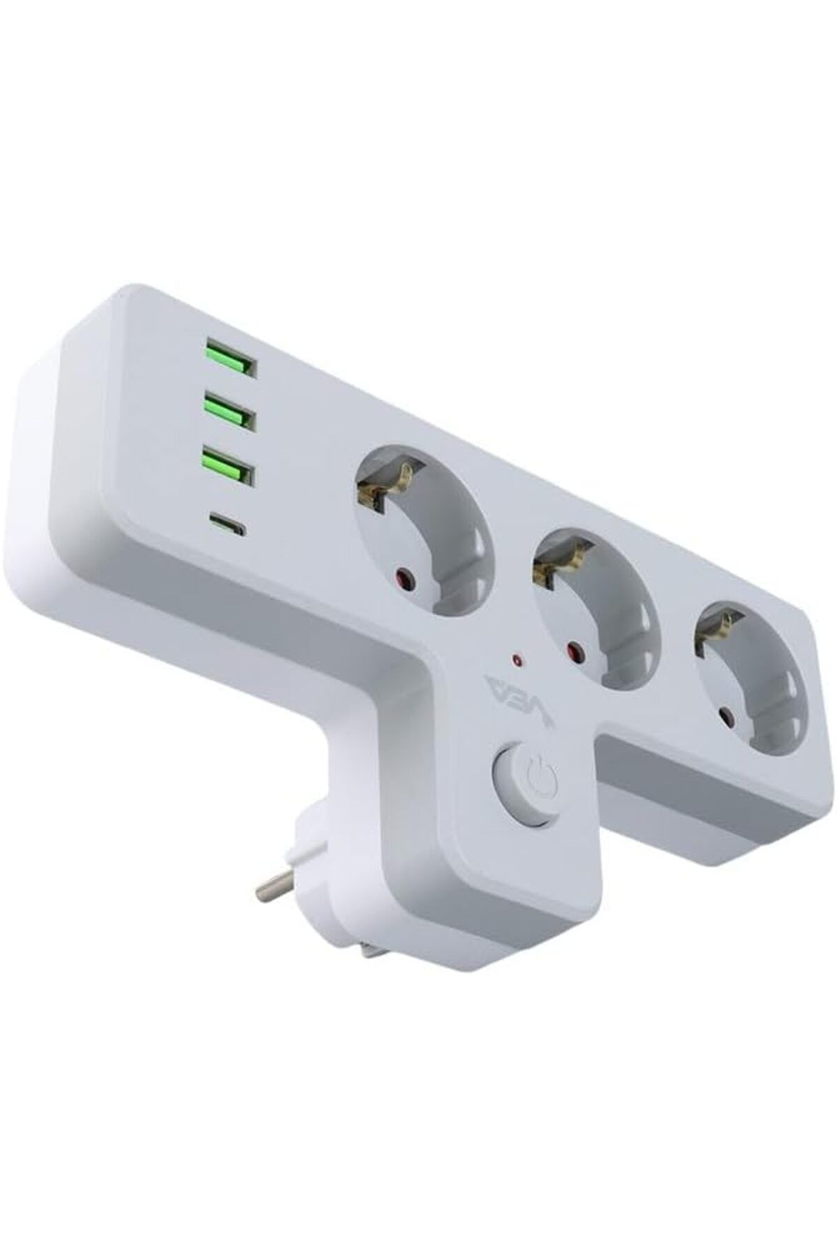 LUXE Lua Anahtarlı Topraklı Priz Adaptörü, 3 SOKETLİ 3xUSB 2.4A, 1xTYPE-C 20 watt, AKIM KORUMALI PR
