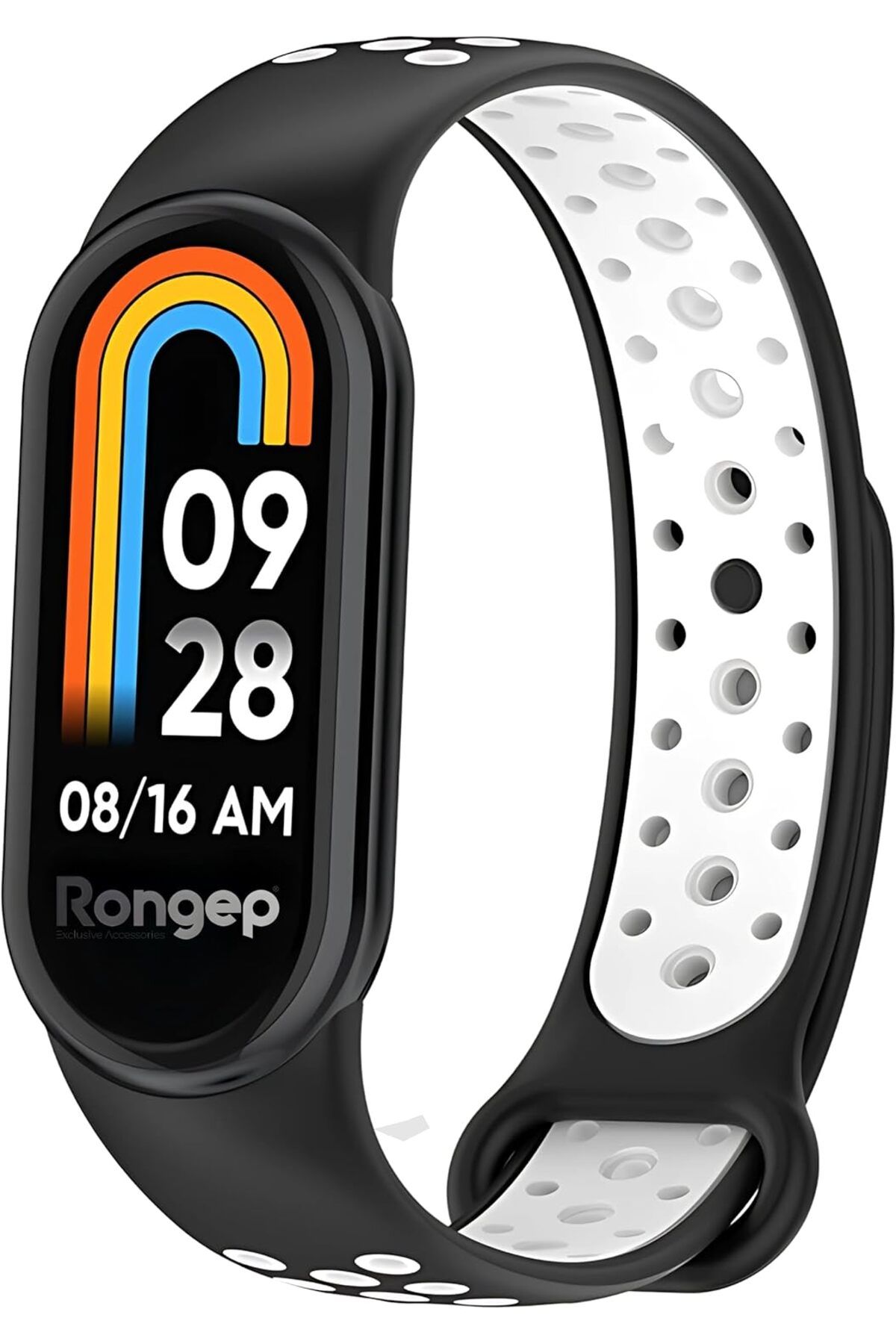 STOREMAX ELZ Xiaomi ile Uyumlu Mi Band 9/8 İçin Delikli Silikon Kordon Nefes Alabilirlik Sağlayan Çift Re