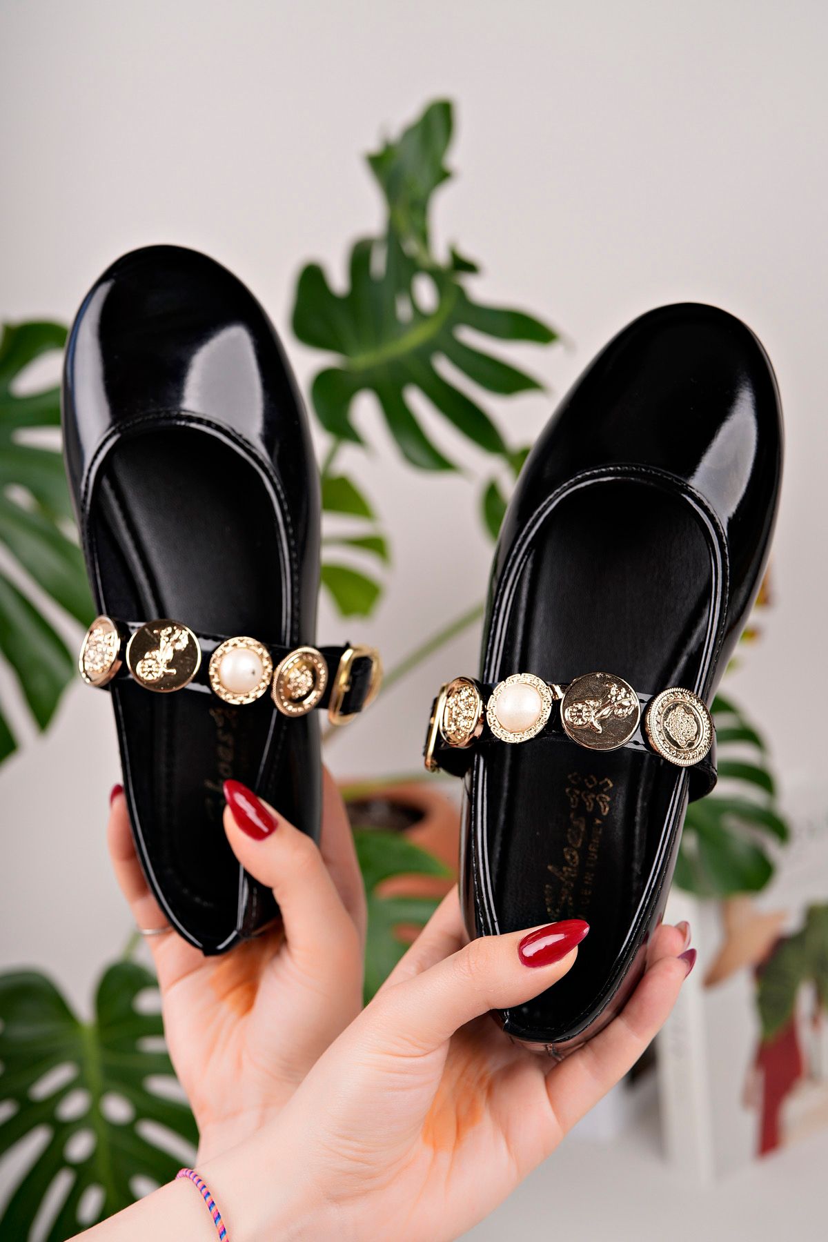 MODAPAPUÇ-Krakow Accessory Detail Flat Sole Women's Ballerinas 3