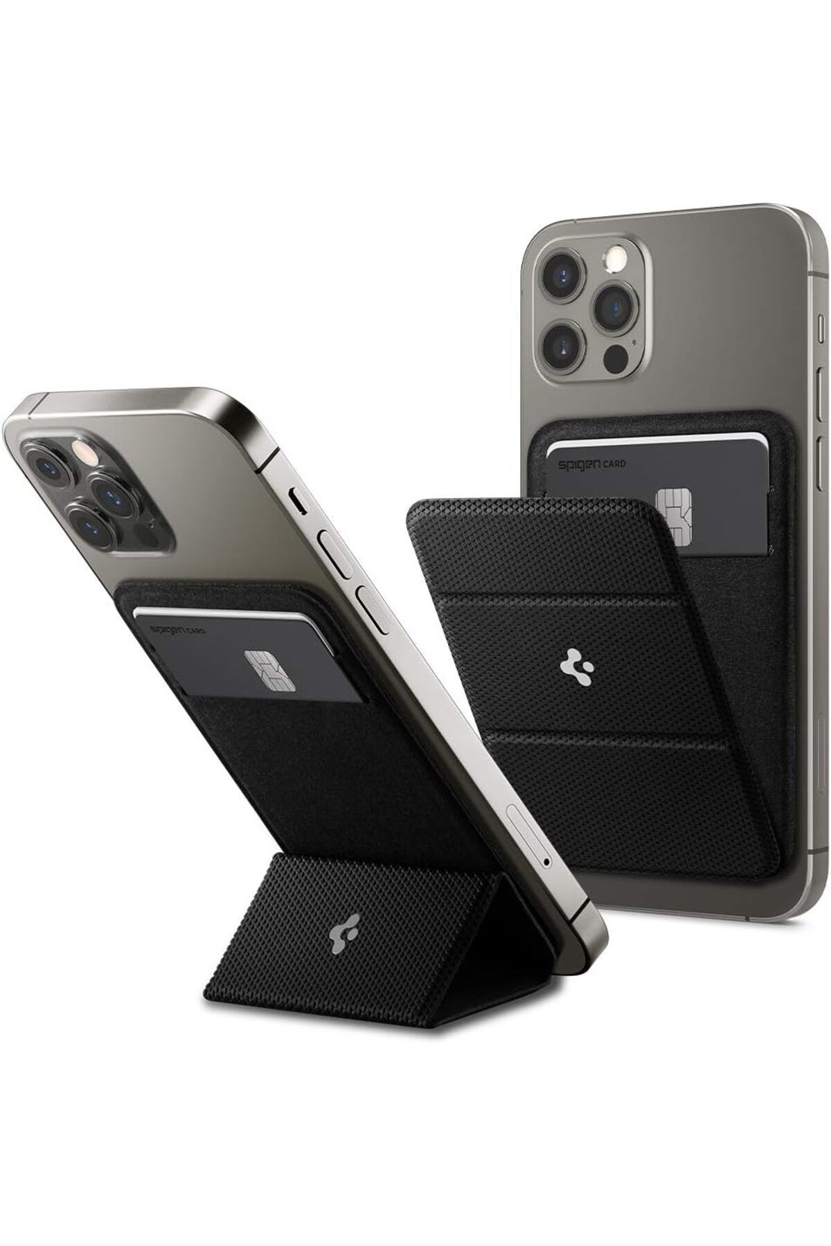 STOREMAX ELZ MagSafe ile Uyumlu Kart Hazneli Cüzdan (iPhone 15/14/13/12 Serisi için) Smart Fold Wallet Blac