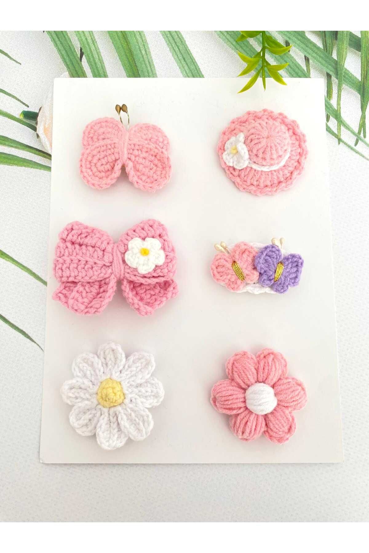 Kadın Girişimciler Atölyesi Yenidoğan Bebek Tokası El Emeği Karma 6'lı Klips Saçsız Bebek Tokası Handmade Set Bebek Hediyelik