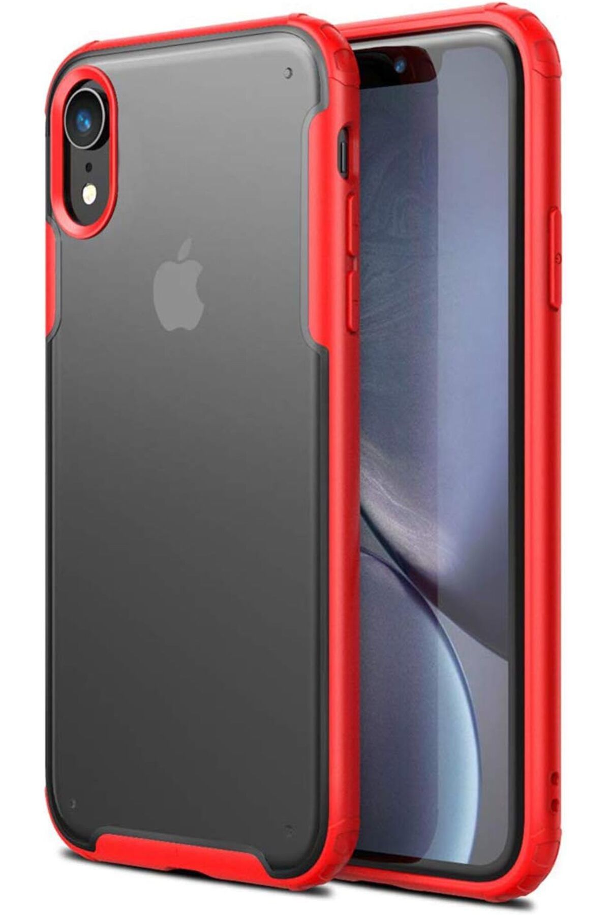 STOREMAX OZN iPhone XR için Kılıf Frosted Frame Kırmızı [iPhone XR ile Uyumlu Kılıf - Kırmızı] OZN
