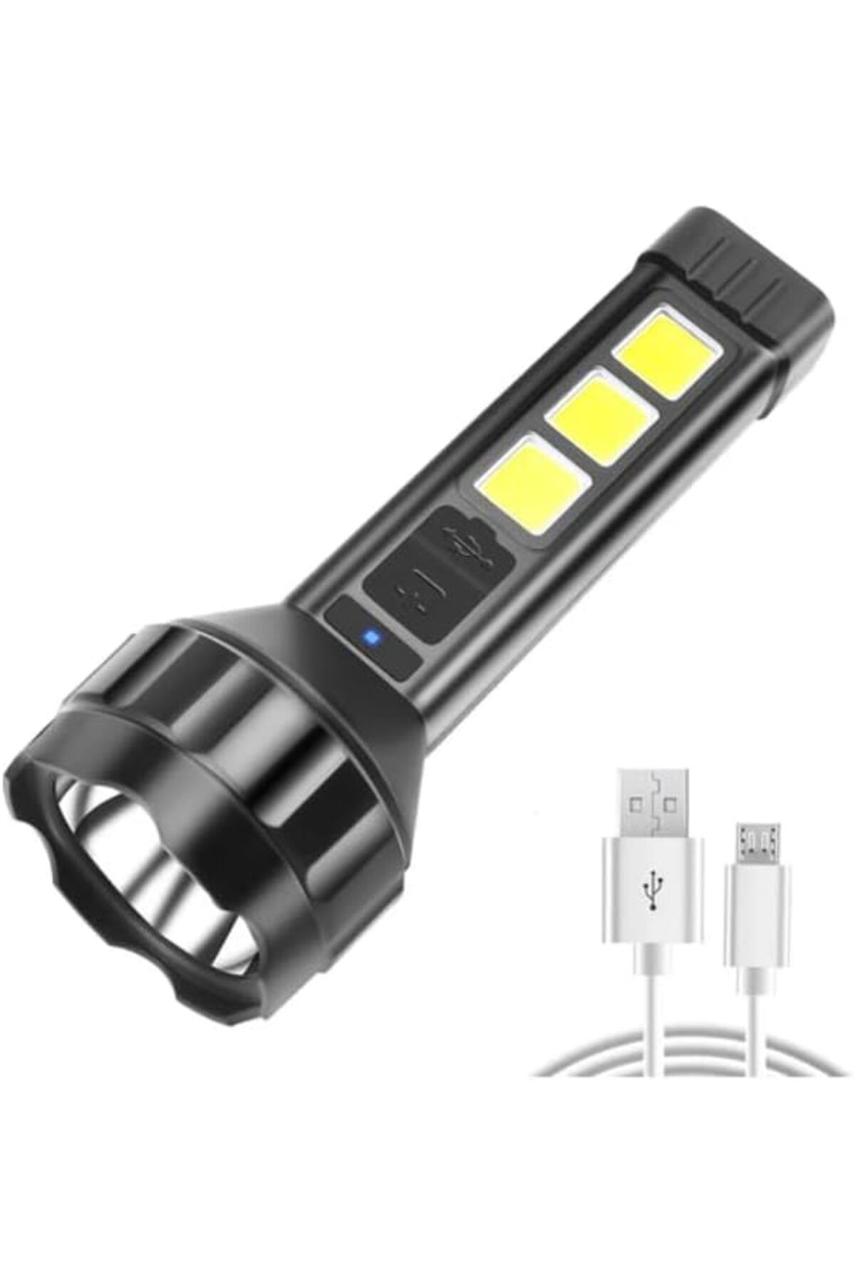 STOREMAX OZN 659 Usb Şarjlı El Feneri COB Yan Işık Güçlü El Feneri USB Şarj Edilebilir Açık Kamp La