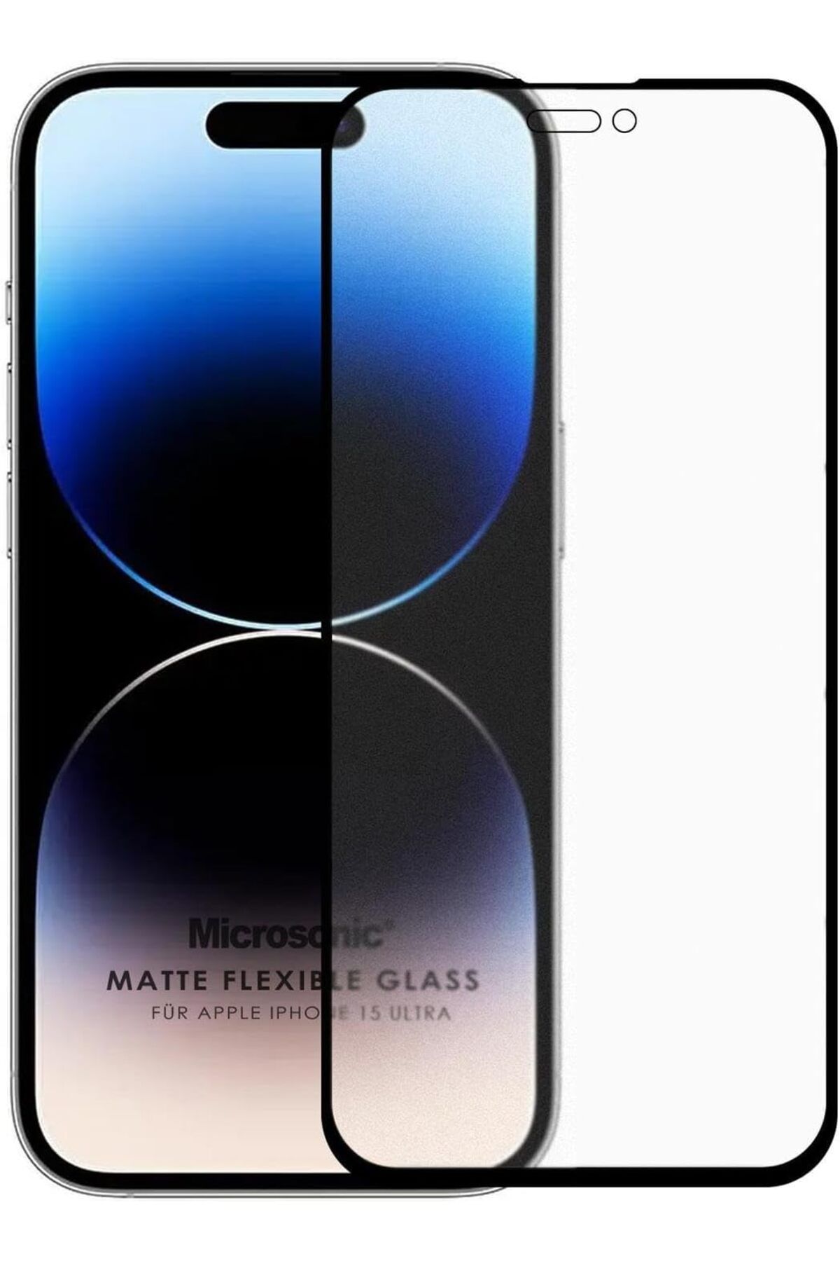 Mu Art Ahşap Mrt Ekran Koruyucu iPhone 15 Pro Max için Seramik Matte Flexible Ekran Koruyucu Siyah Art 871301