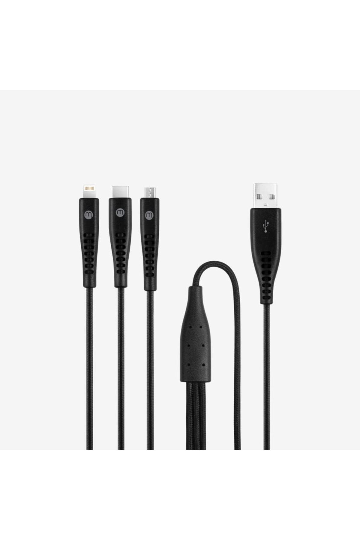 STOREMAX Sbl by Trio Şarj Kablosu USB-A - USB-C/Lightning/Micro USB 150cm-Siyah SBLShp 1064356