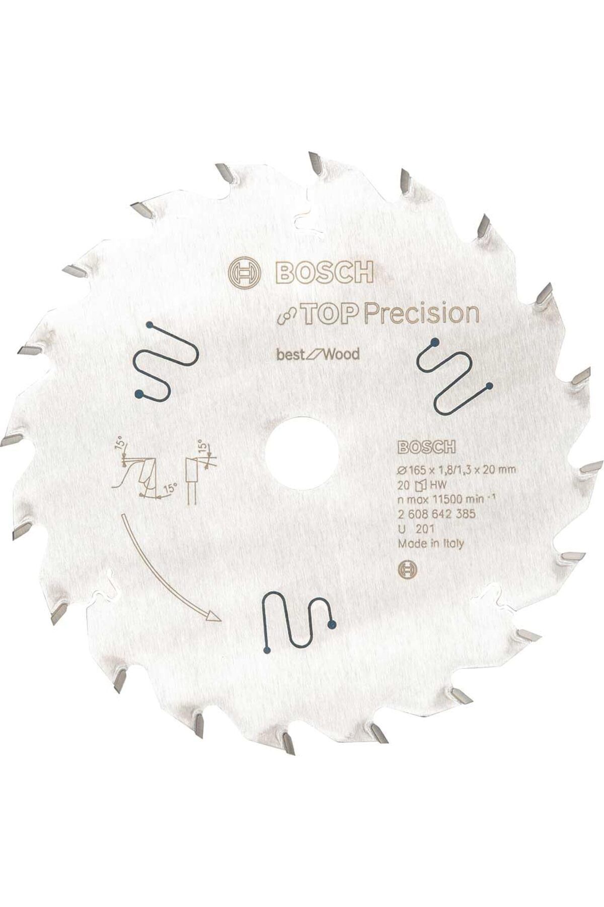STOREMAX ELZ dairesel testere bıçağı Top Precision Wood, 165 x 20 x 1,8 mm için en iyisi, 20, 2608642385