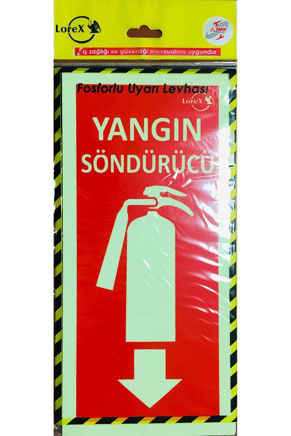Mu Art Ahşap Mrt LR-FS Söndürme Tüpü Yazılı Fosforlu İkaz Levhası, Fotolümen Levha Art 871301