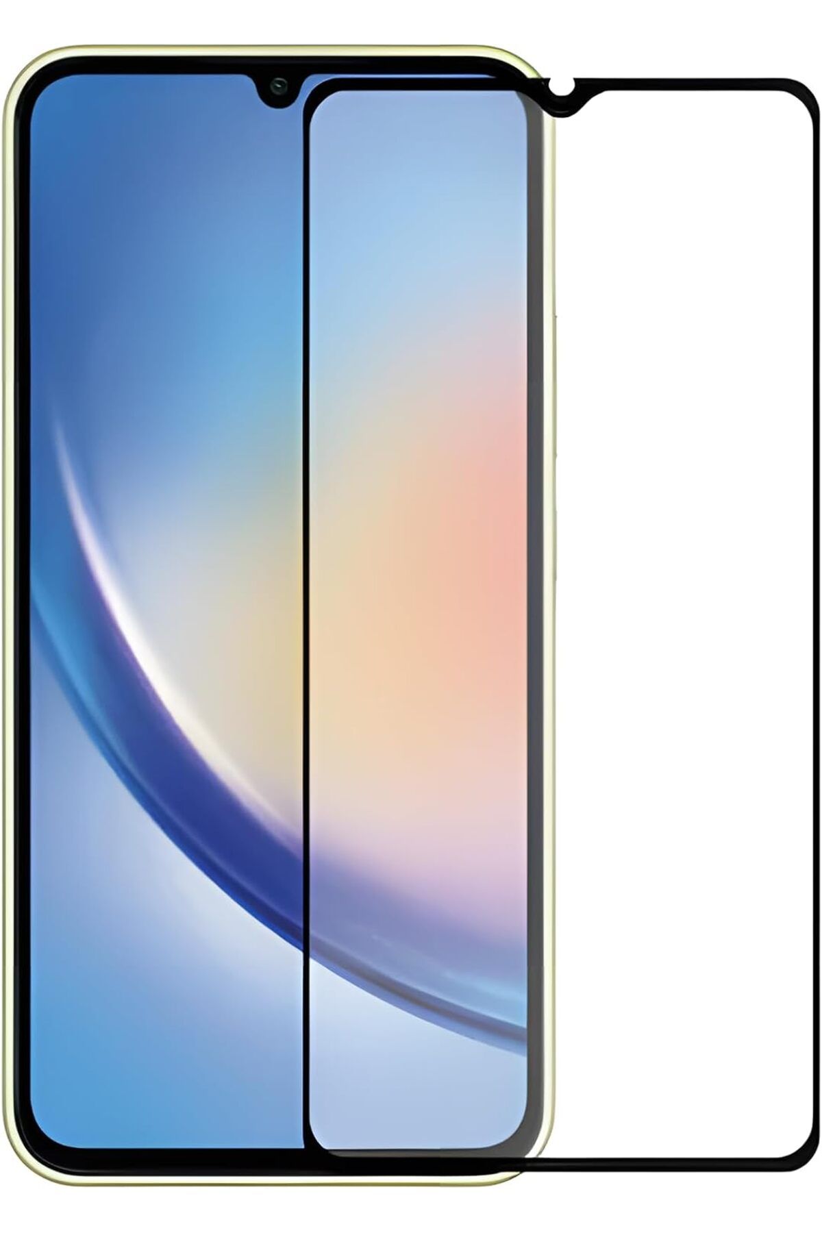 Mu Art Ahşap Mrt Galaxy A34 Uyumlu Uçtan Uca Tam Koruma Kırılmaz Cam 9D Ekran Koruyucu Art 871301
