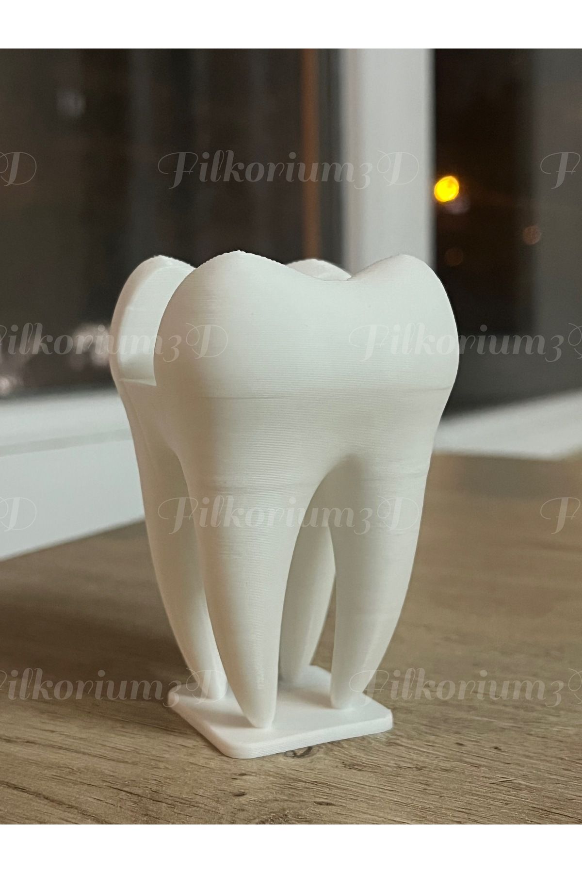 Filkorium3D DİŞ HEKİMİ MASA ÜSTÜ DİŞ KARTVİZİTLİK - HEDİYELİK KARTVİZİTLİK - DEKORATİF OBJE