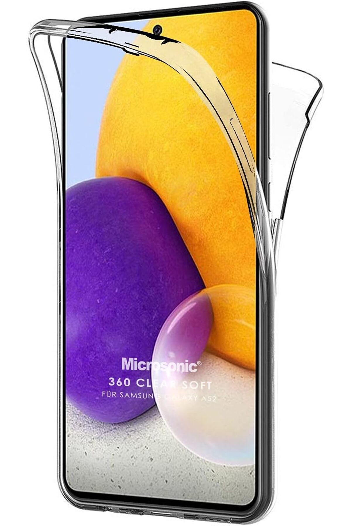 STOREMAX SRT Galaxy A52 için Kılıf 6 Tarafı Tam Full Koruma 360 Clear Soft Şeffaf [Galaxy A52 ile Uyumlu
