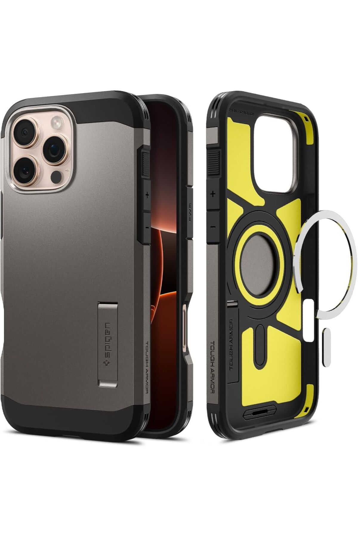 STOREMAX iPhone 16 Pro Uymlu Kılıf Tough Armor AI MagFit MagSafe özellikli Gunmetal - ACS08145 SBLShp 106435