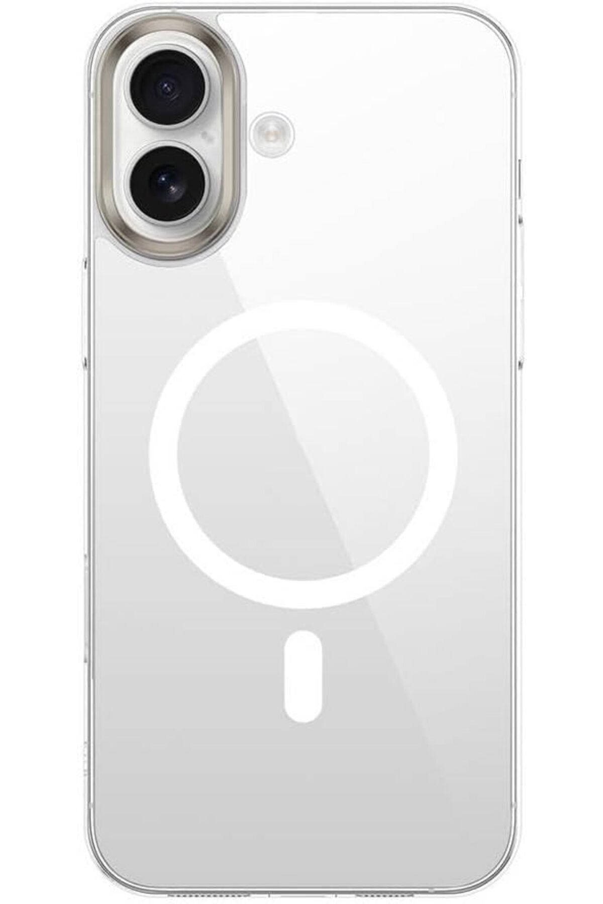 STOREMAX ELZ İle Uyumlu iPhone 16 Kılıf Magsafe Şarj Özellikli Şeffaf Cam Arka Yüzey ZORE G-Glass Kapa