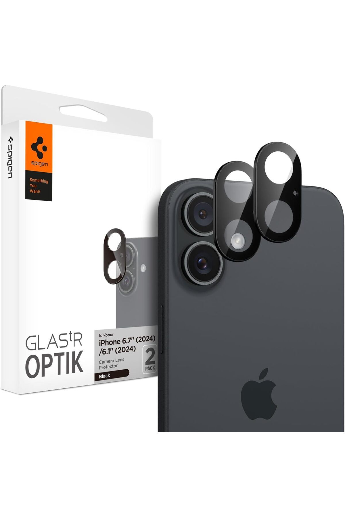 STOREMAX OZN iPhone 16 Plus/iPhone 15 Plus Kamera Lens Camı Koruyucu Glas.tR Optik Black (2 Adet) - AGL07922