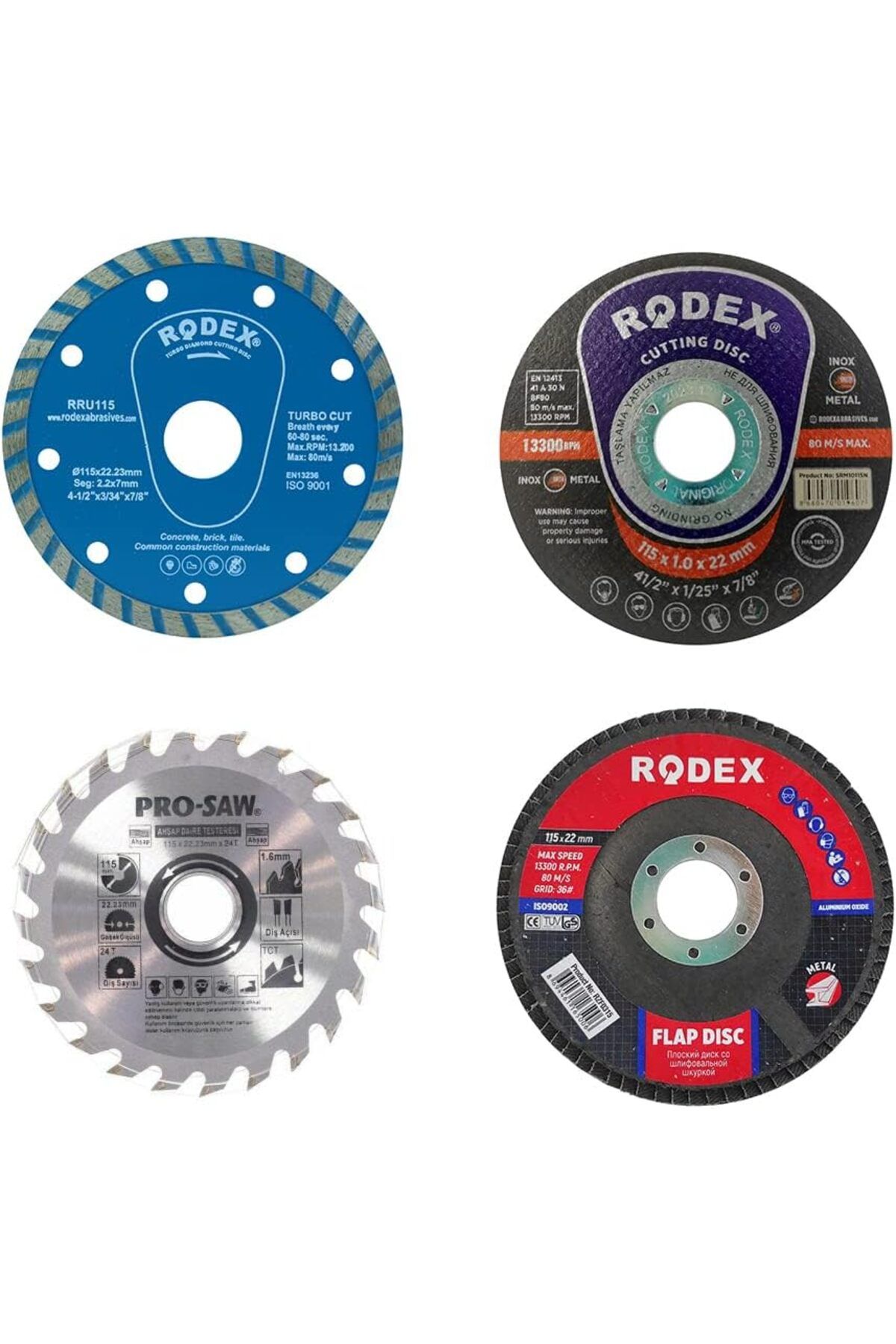STOREMAX Sbl Mermer Metal Ahşap Granit Demir Fayans Kesme Diski Seti (4 Parça) SBLShp 1064356