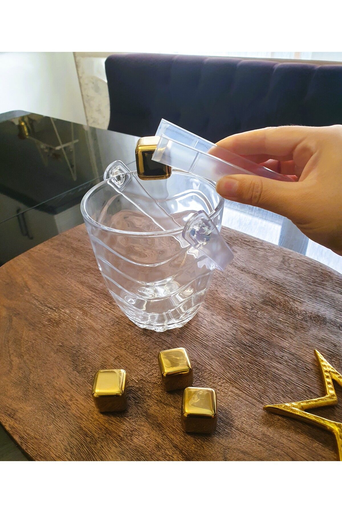 LOVYCO Maşalı Buzluk Cam Buz Kovası