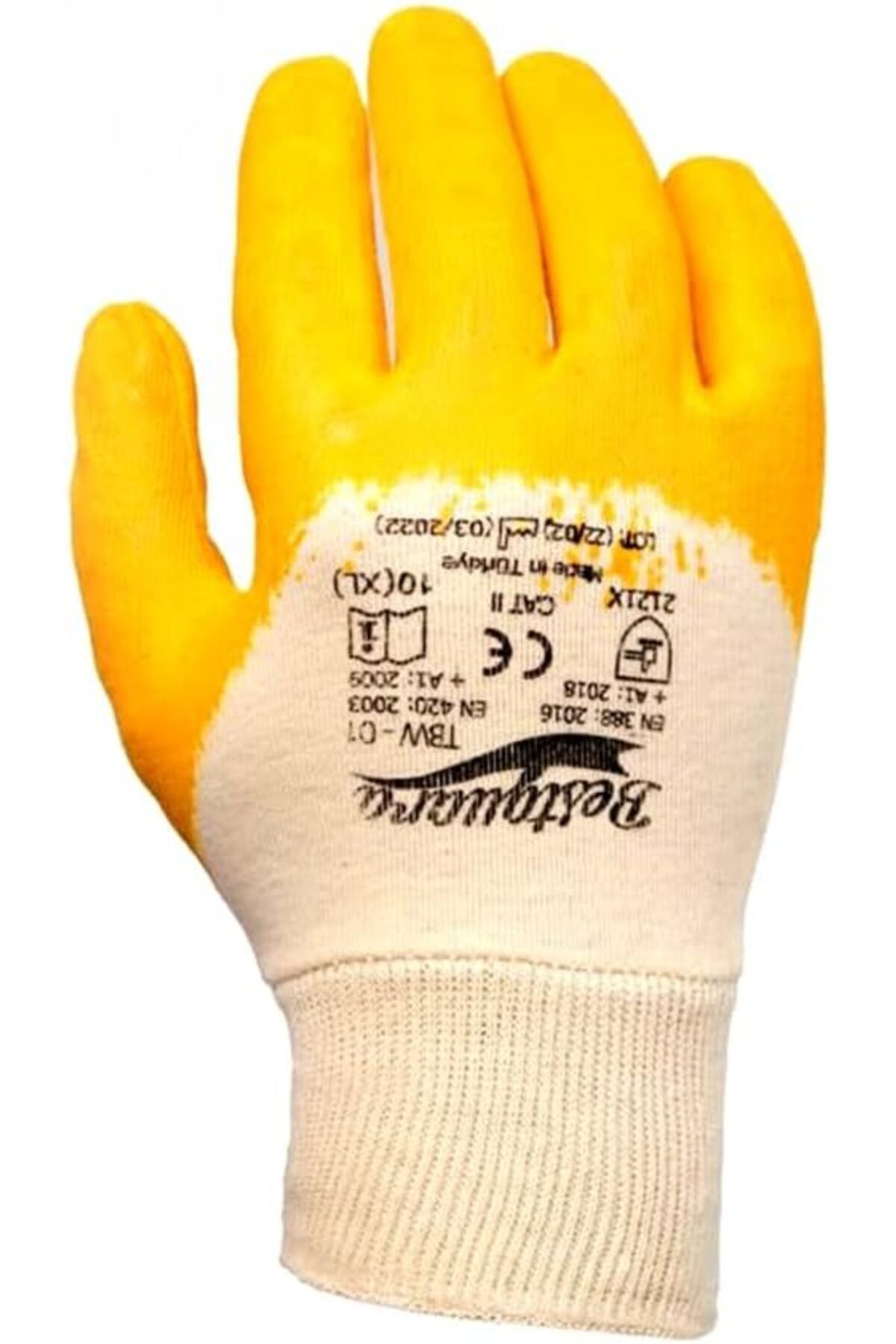 Mu Art Ahşap Mrt Evi Sarı Nitril Eldiven TBW No:10 XL İş Eldiveni Art 871301