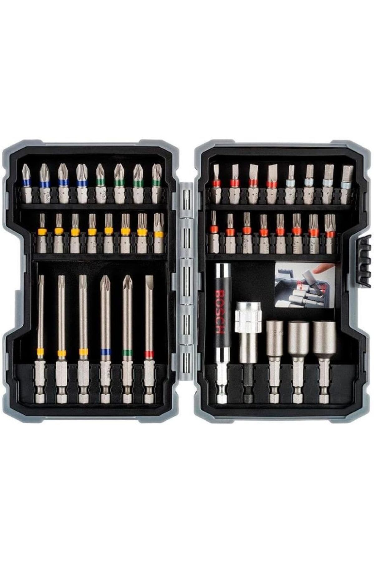 STOREMAX Rom Professional Vidalama Ucu Seti, Gri, 43 Adet, Extra-Hard Tornavida Ucu ve Lokma Anahtarı Seti R