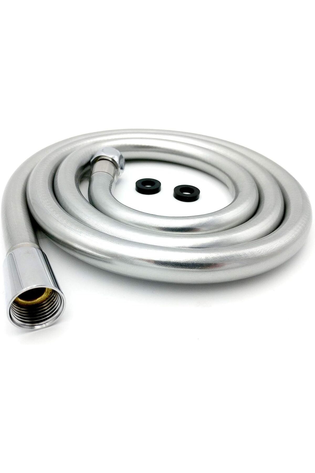 STOREMAX ELZ Home Wras 1,5 m Düz Bağlantı Pürüzsüz İnci Gümüş PVC Esnek Kink Anti-Kink Duş Hortumu