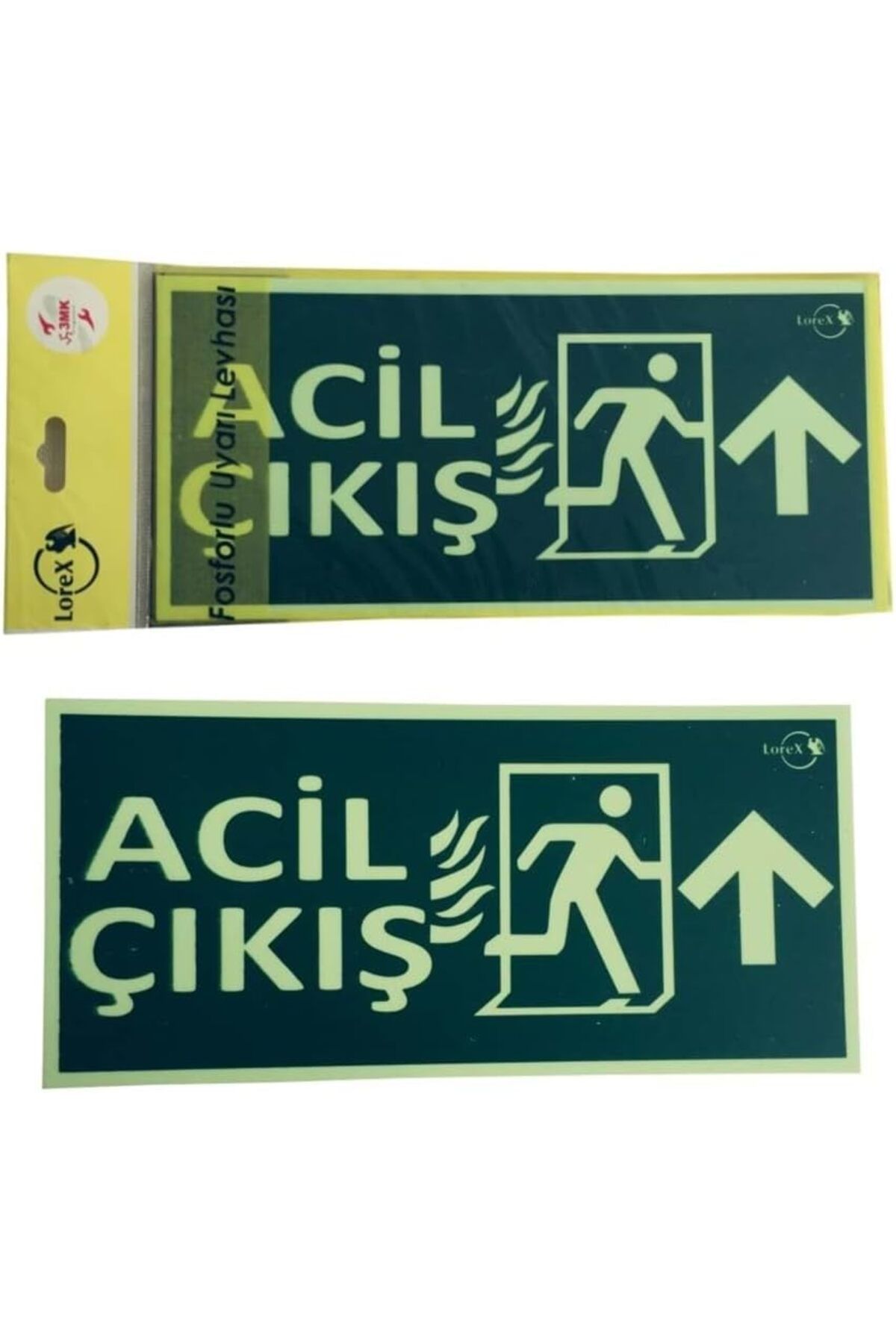 Mu Art Ahşap Mrt LR-FU ACİL-ÇIKIŞ Yazılı Yukarı Ok Yön Gösteren Fosforlu Yön Levhası (1) Art 871301