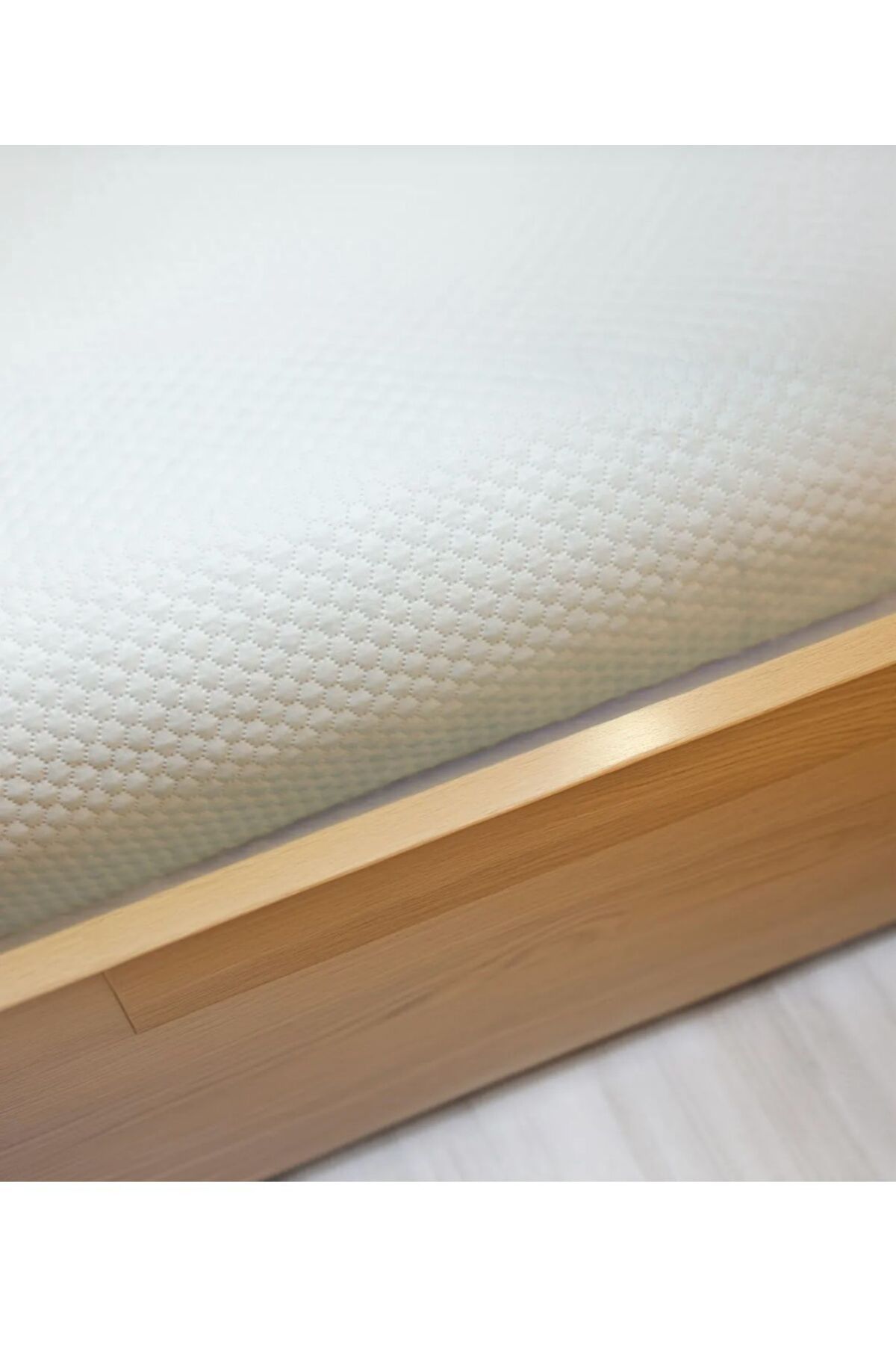 OGİ HOME Petek Desen Tek Kişilik Alez Fitted Full Kenar Yatak koruyucu & Alez