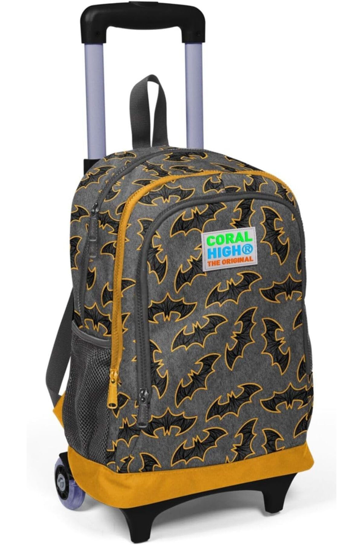 STOREMAX Sbl High Kids Gri Hardal Işıklı Tekerlekli İki Bölmeli Çekçekli Sırt Çantası 23921 SBLShp