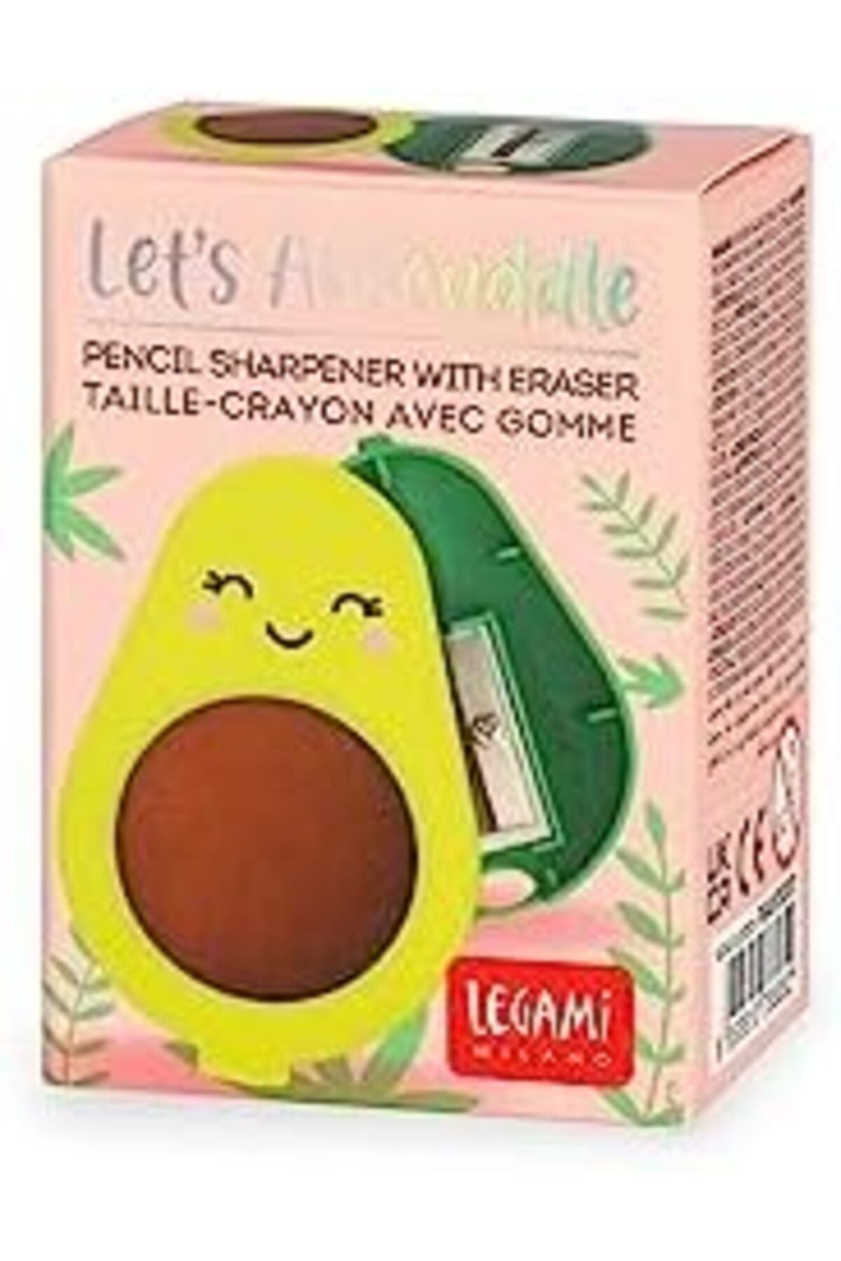 STOREMAX-Sbl - Pencil Sharpener with Eraser, Empty Reservoir, Soft and Clean Eraser, 4 X 5.7 Cm, Avocado Motif Sblshp 1 3