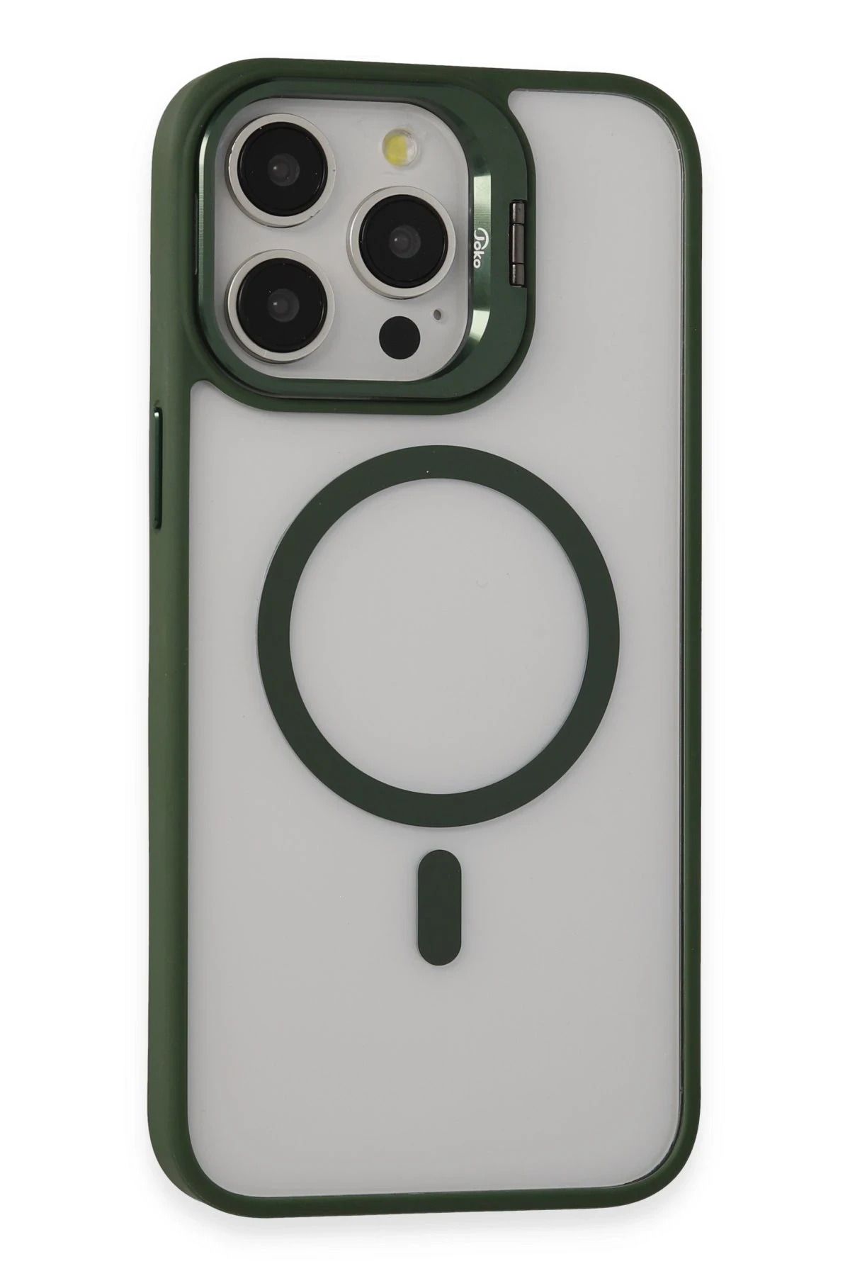 Joko iPhone 15 Pro Max Kılıf Roblox Lens Magsafe Standlı Kapak - Koyu Yeşil DPMAH