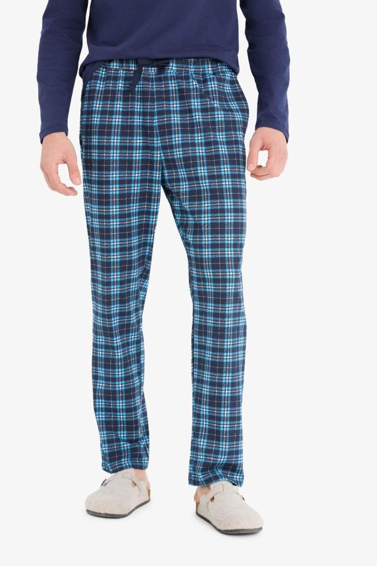 DeFacto Yeni Sezon Regular Fit Kareli Cepli Pijama Altı