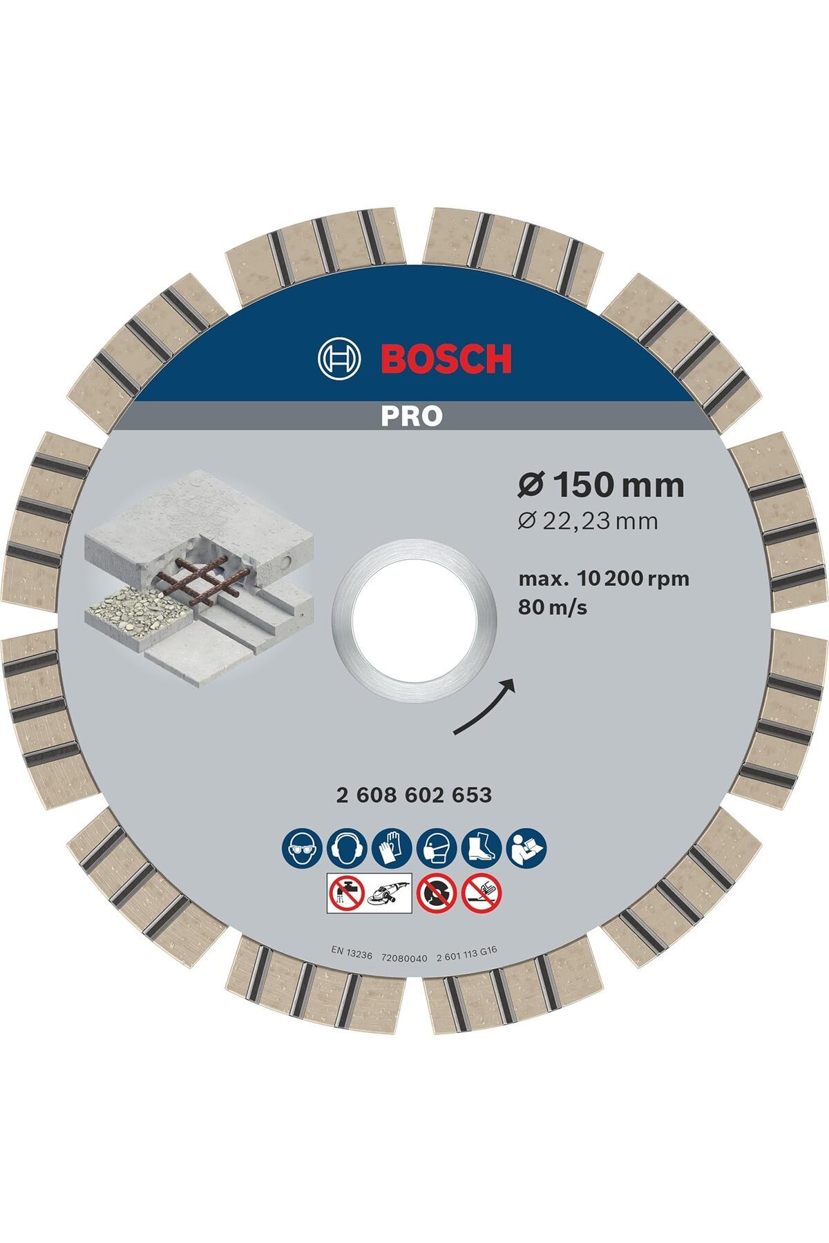 STOREMAX OZN elmas kesme diski beton için en iyisi, 150 x 22,23 X 2,4 X 12 mm, 2608602653 OZNstre 1094633