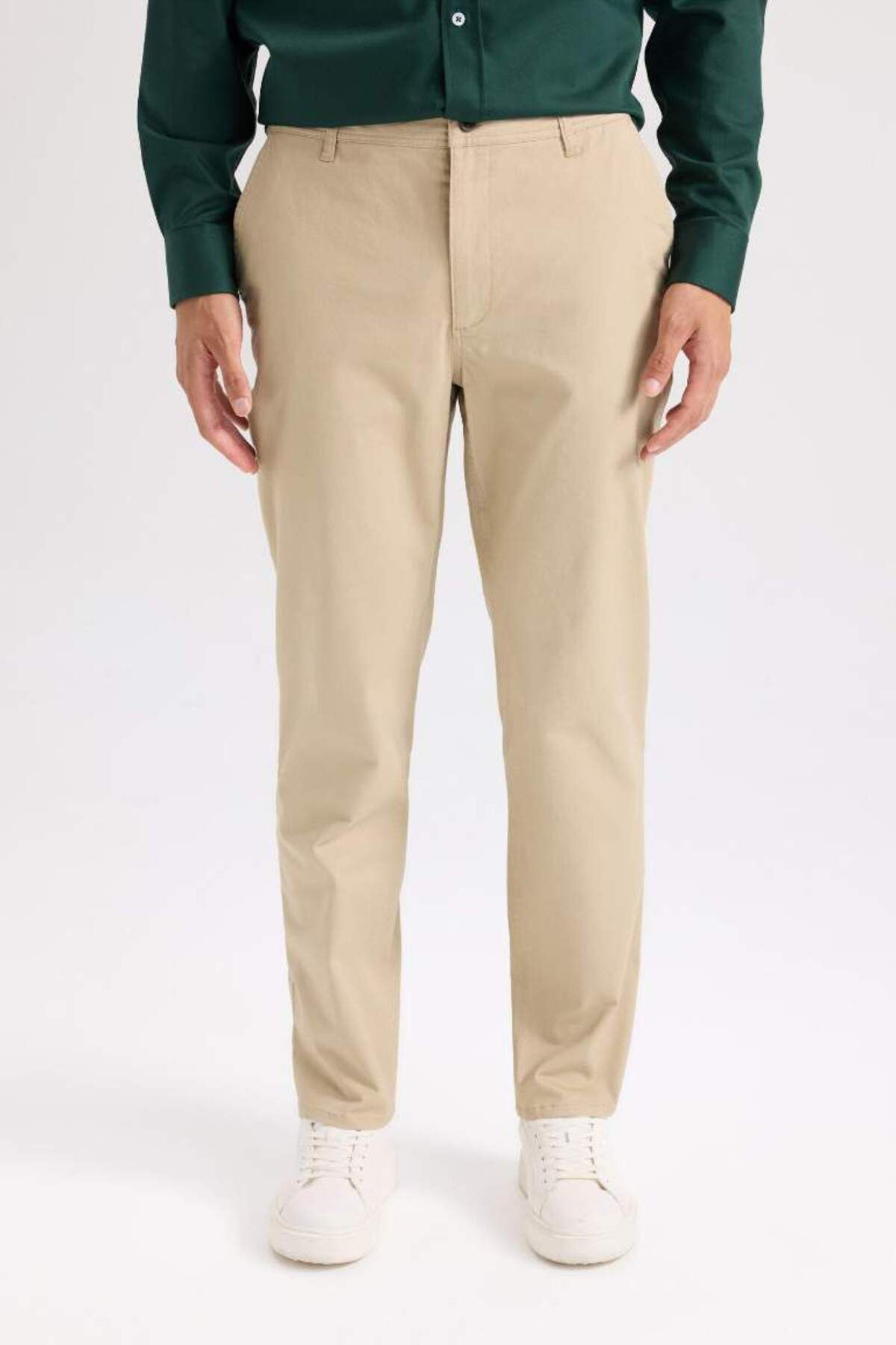 DeFacto Yeni Sezon Regular Fit Normal Kesim Yazlık Düz Paça Chino Kanvas Pantolon