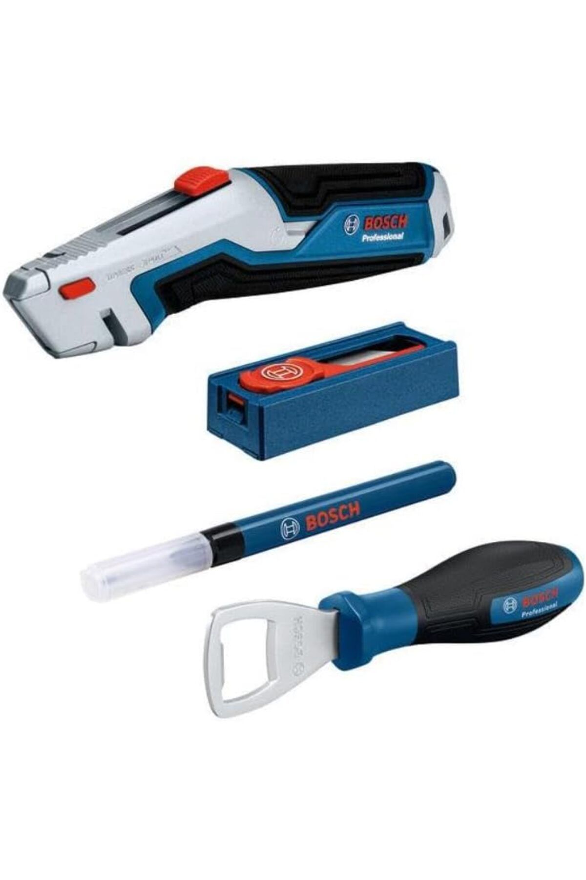 STOREMAX SRT Profesyonel El Aleti Seti 4 Parça (1x Şişe Açacağı; 1x Değiştirilebilir Maket Bıçağı