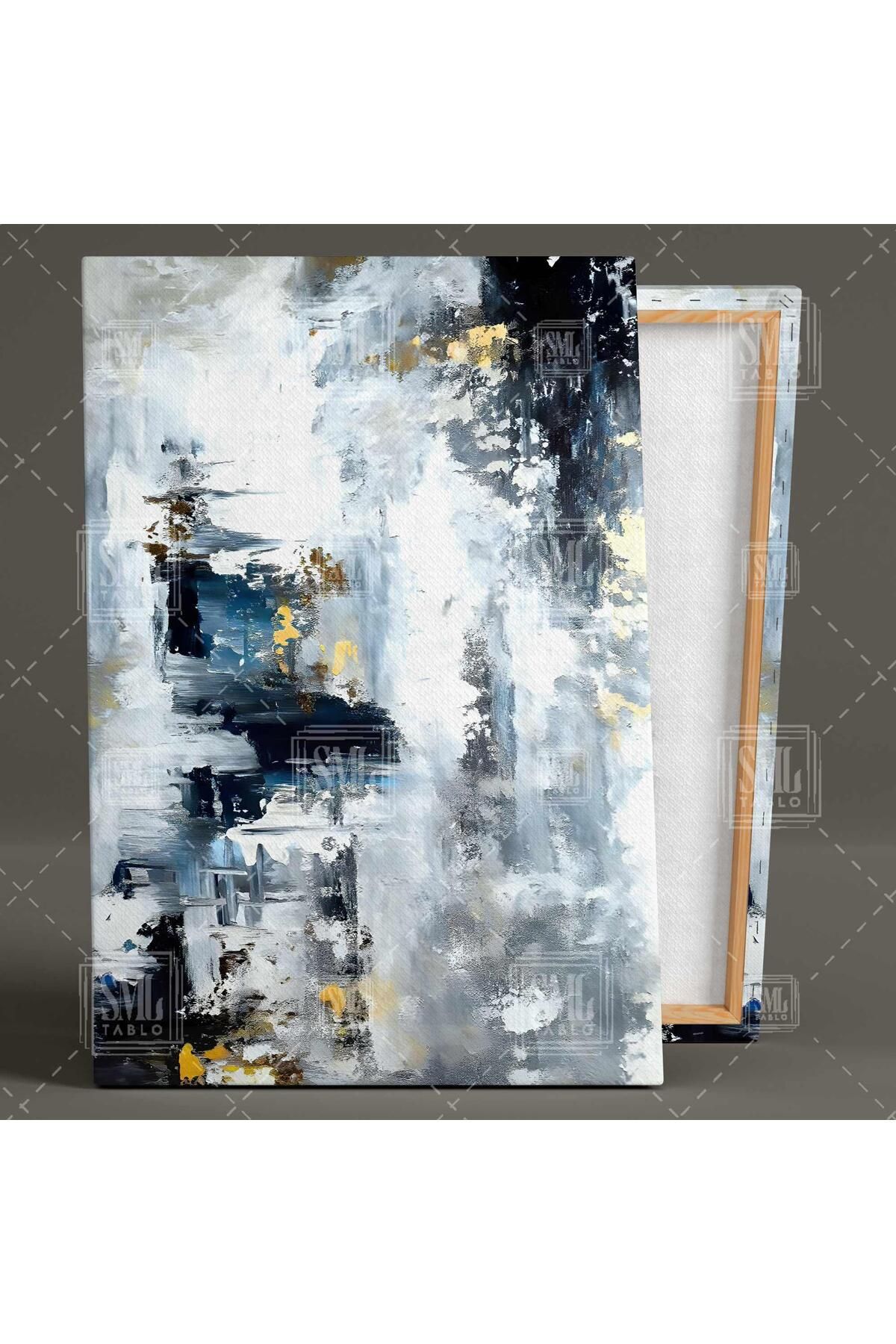 SML TABLO-Gold Detailed Marble Pattern Abstract Abstract Vertical Canvas Painting 2